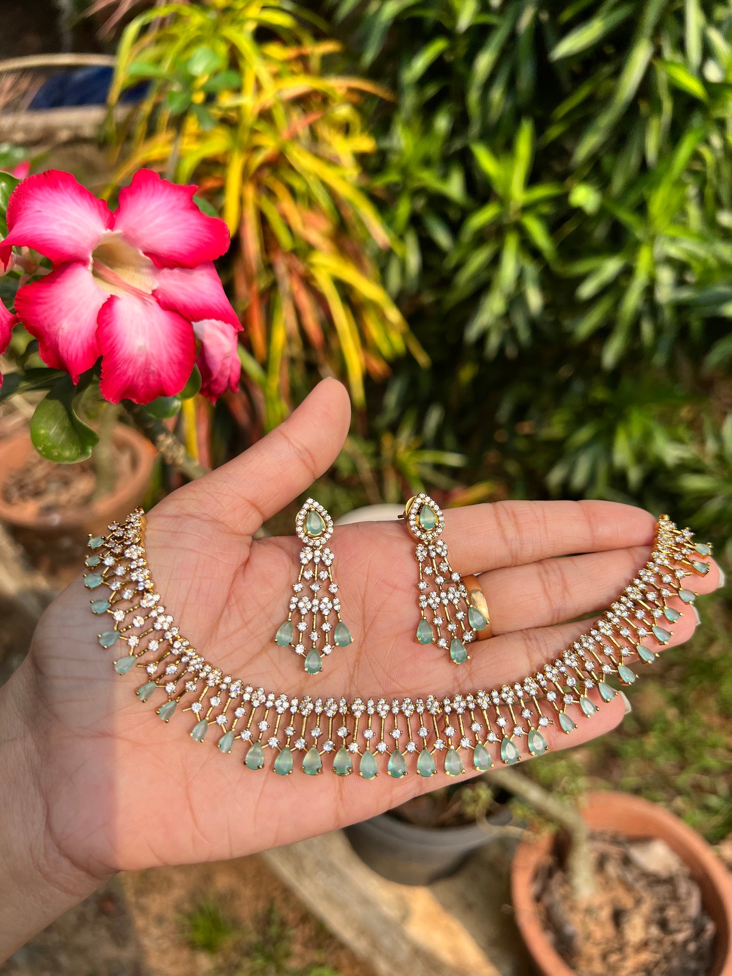 Premium beautiful raindrops ad necklace product code 985