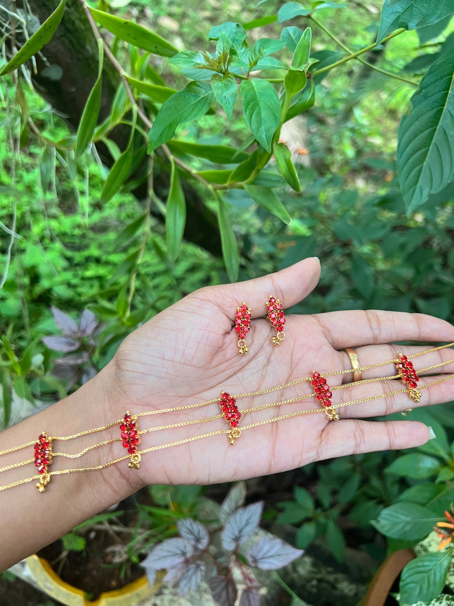 Premium gold plated 3layer choker set product code 98