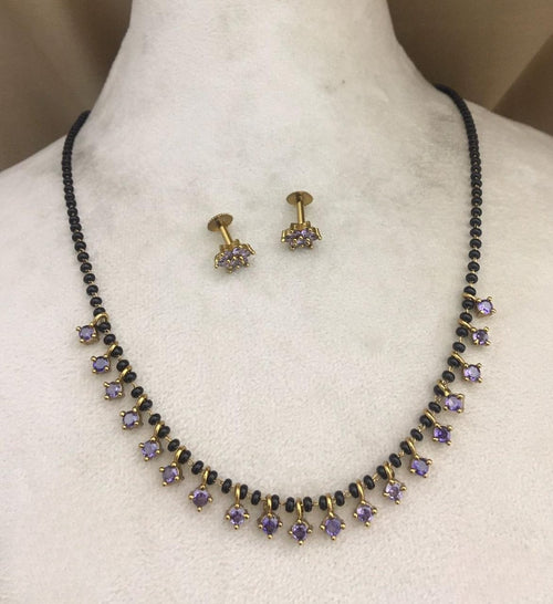 Handmade hanging ad stone mangalsutra necklace set product code 663