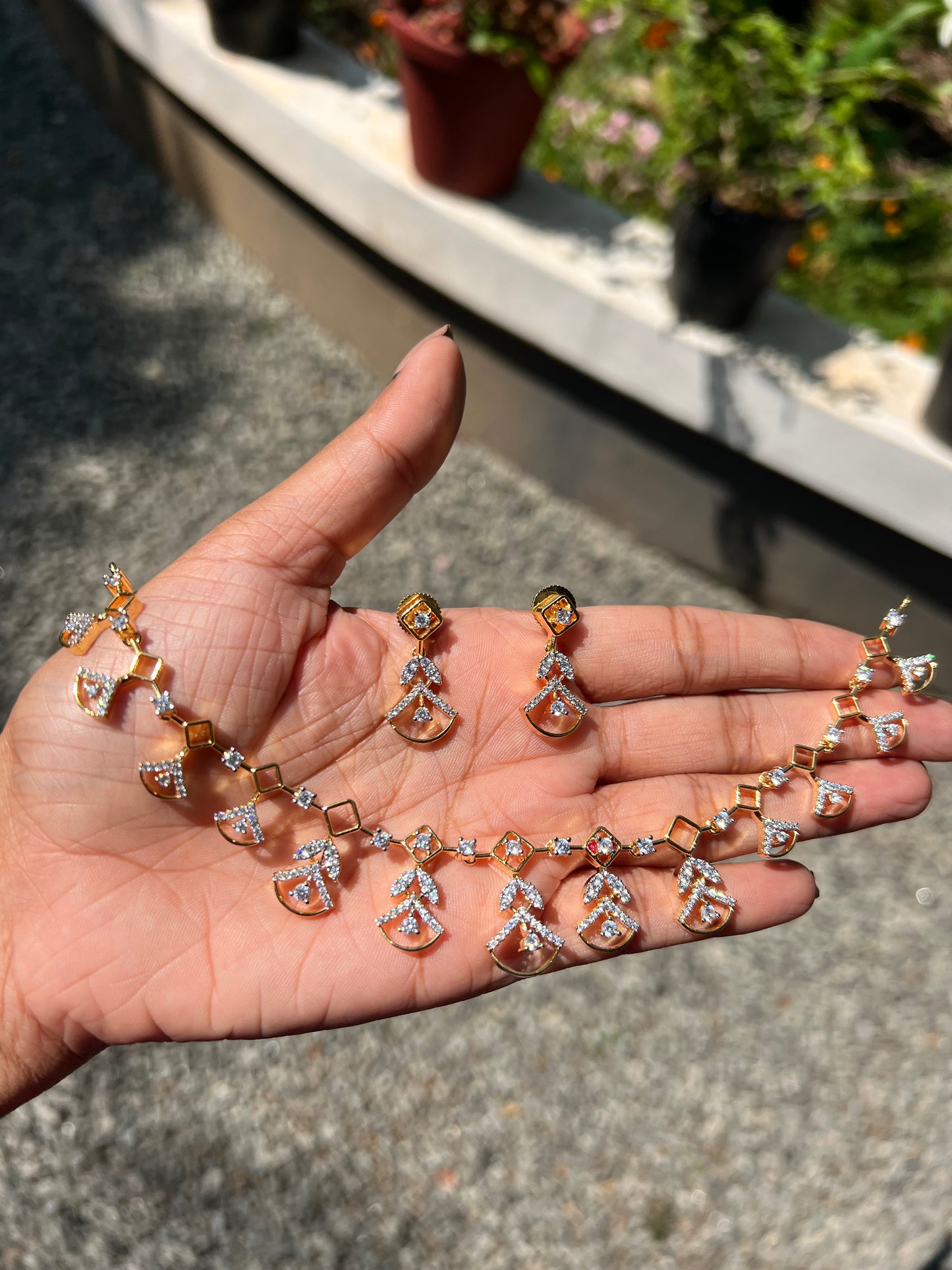 Premium diamond finish bridal necklace product code D36