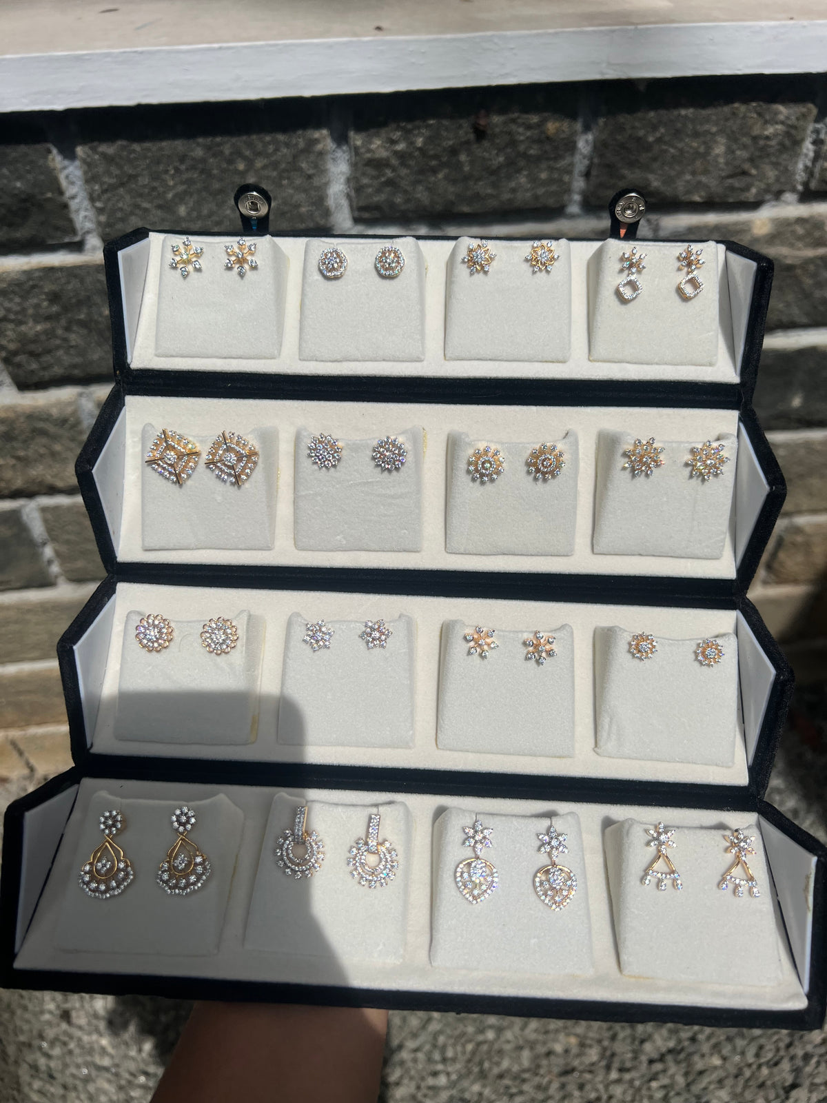 Premium diamond finish party wear earrings