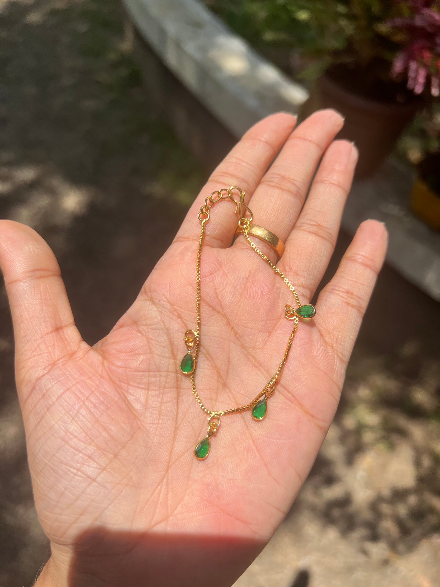 Gold plated daily wear stone bracelet product code 1034