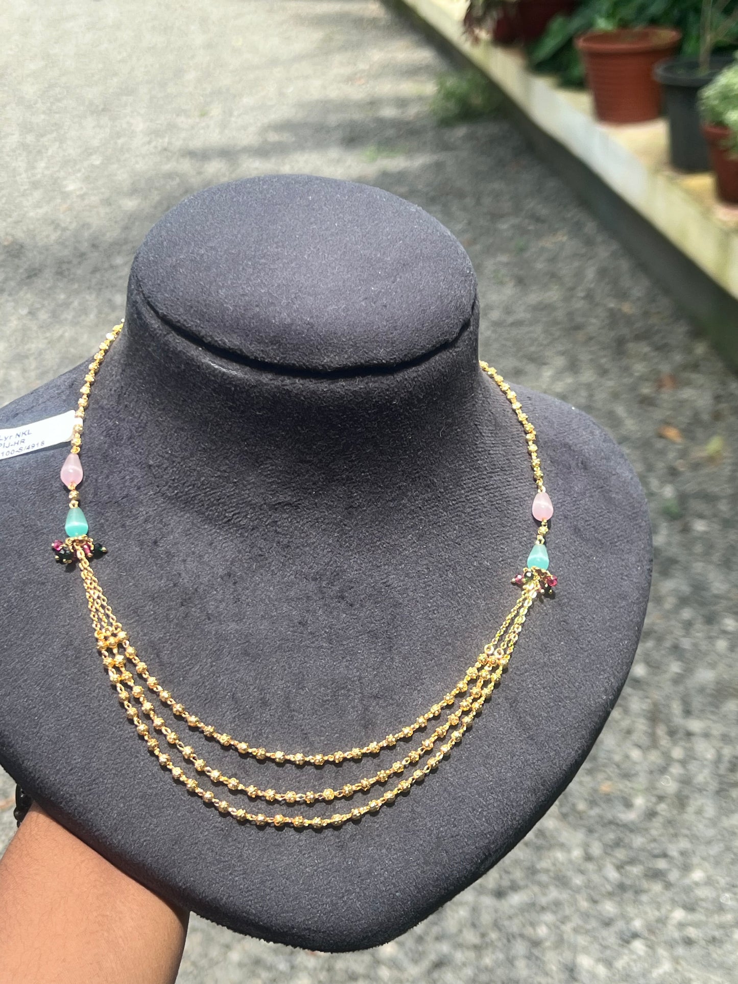 Premium gold plated daily use 3layer necklace product code G112