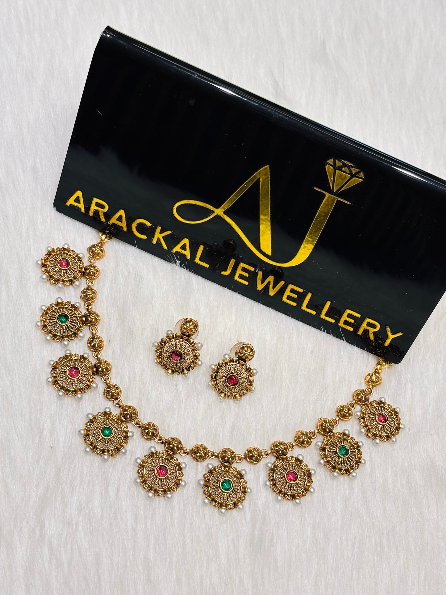 Premium trending matt finish flower necklace product code N356