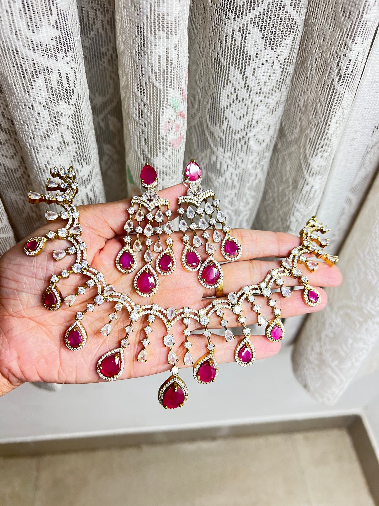 Premium designer bridal ad necklace product code 1107