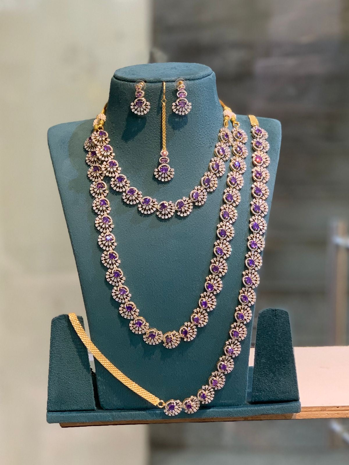 Premium daimond finish bridal combo set product code 980