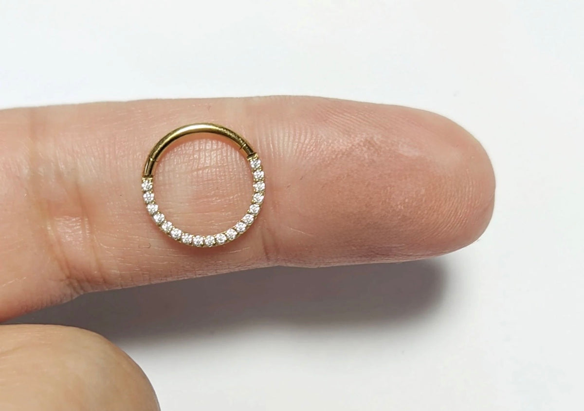 Premium 18k gold plated zircon stone ring nose pin