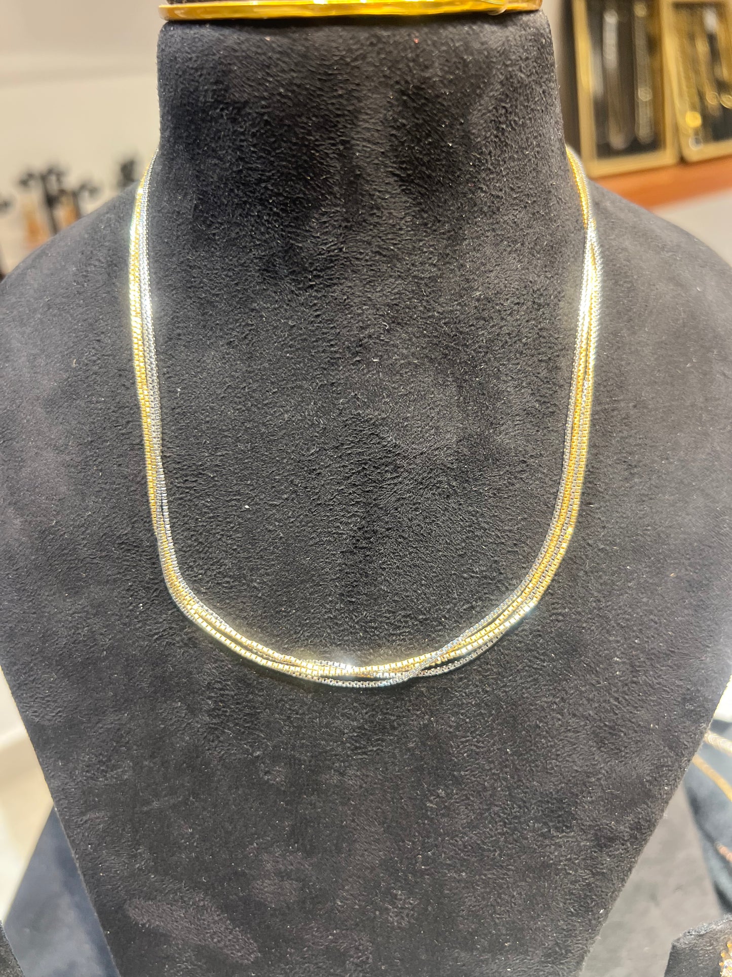 Premium white gold and gold plated layer chains product code G50