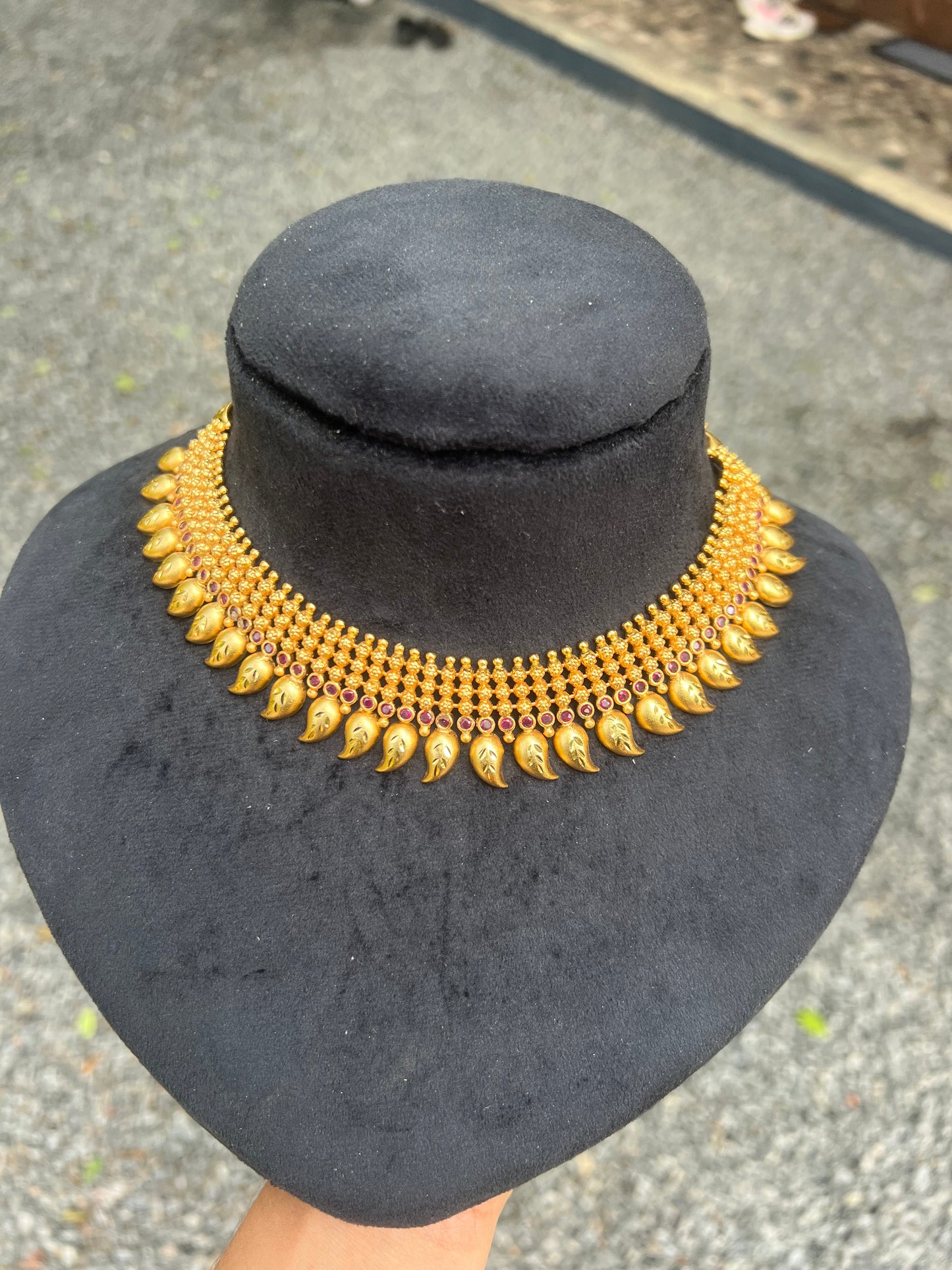 Premium 24 carat gold plated Chettinad necklace
