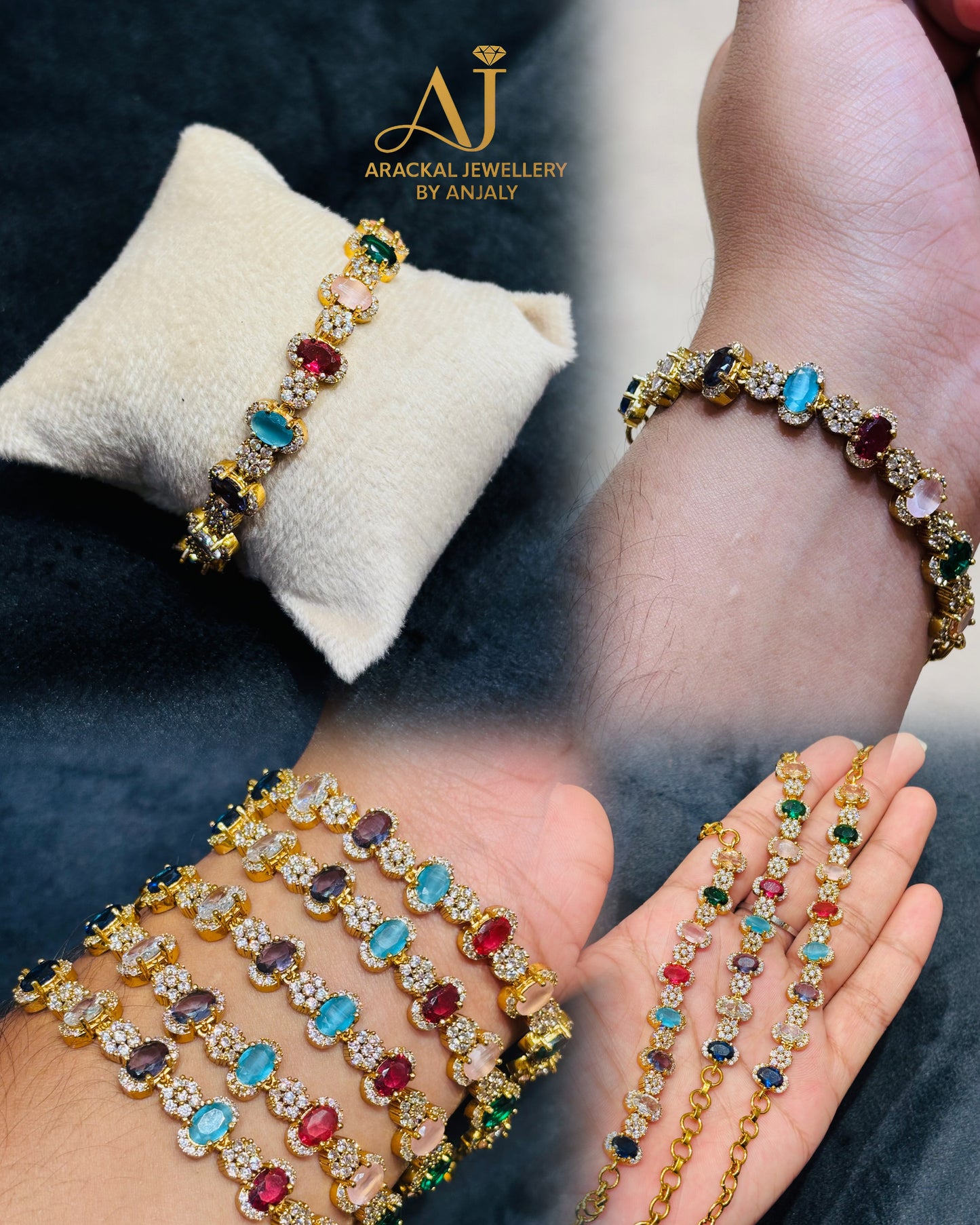 Premium Stunning most popular Navaratna ad bracelet product code 640