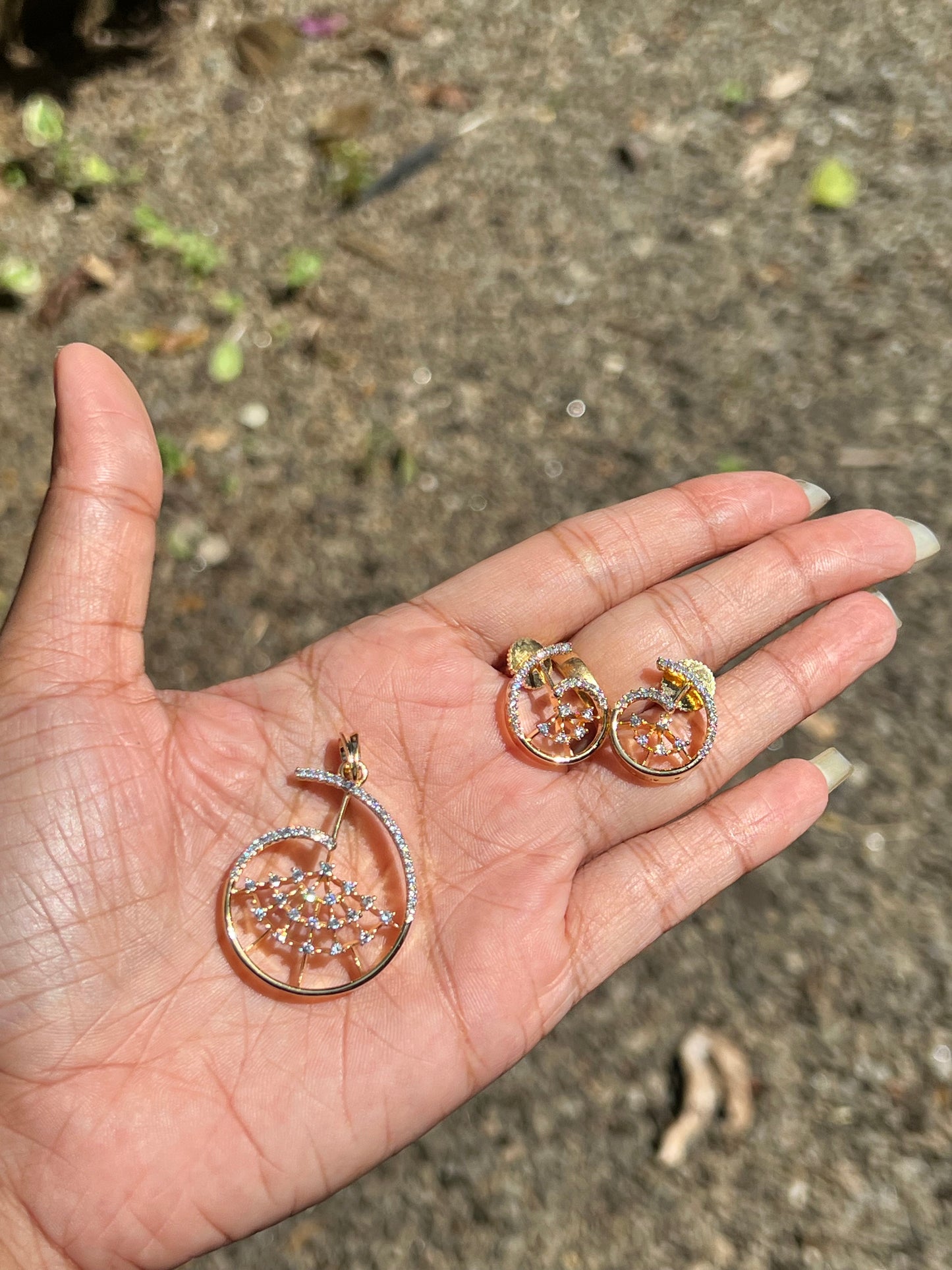 Premium daimond finish pendant set product code 62