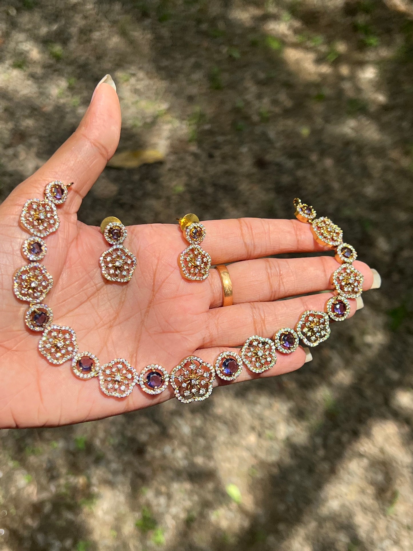 Premium stunning ad daimond cut necklace product code 799