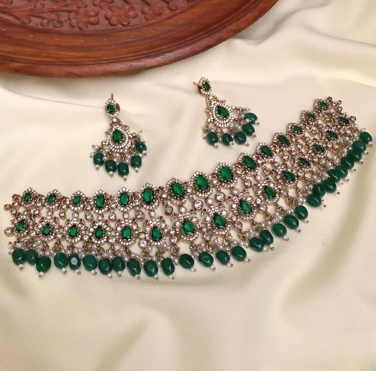 Premium quality bridal ad beads hanging necklace product code 830
