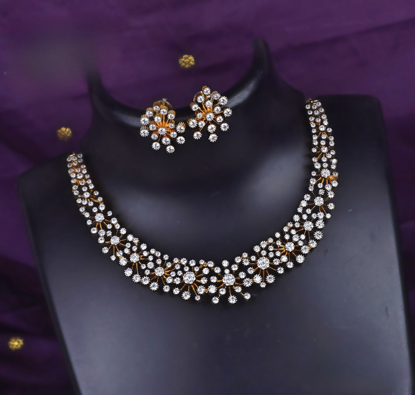 Premium daimond finish bridal necklace product code 1265