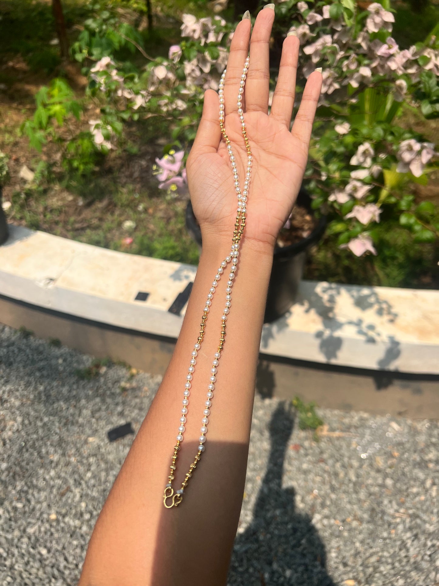 Premium gold plated pearl 8pidi chain
