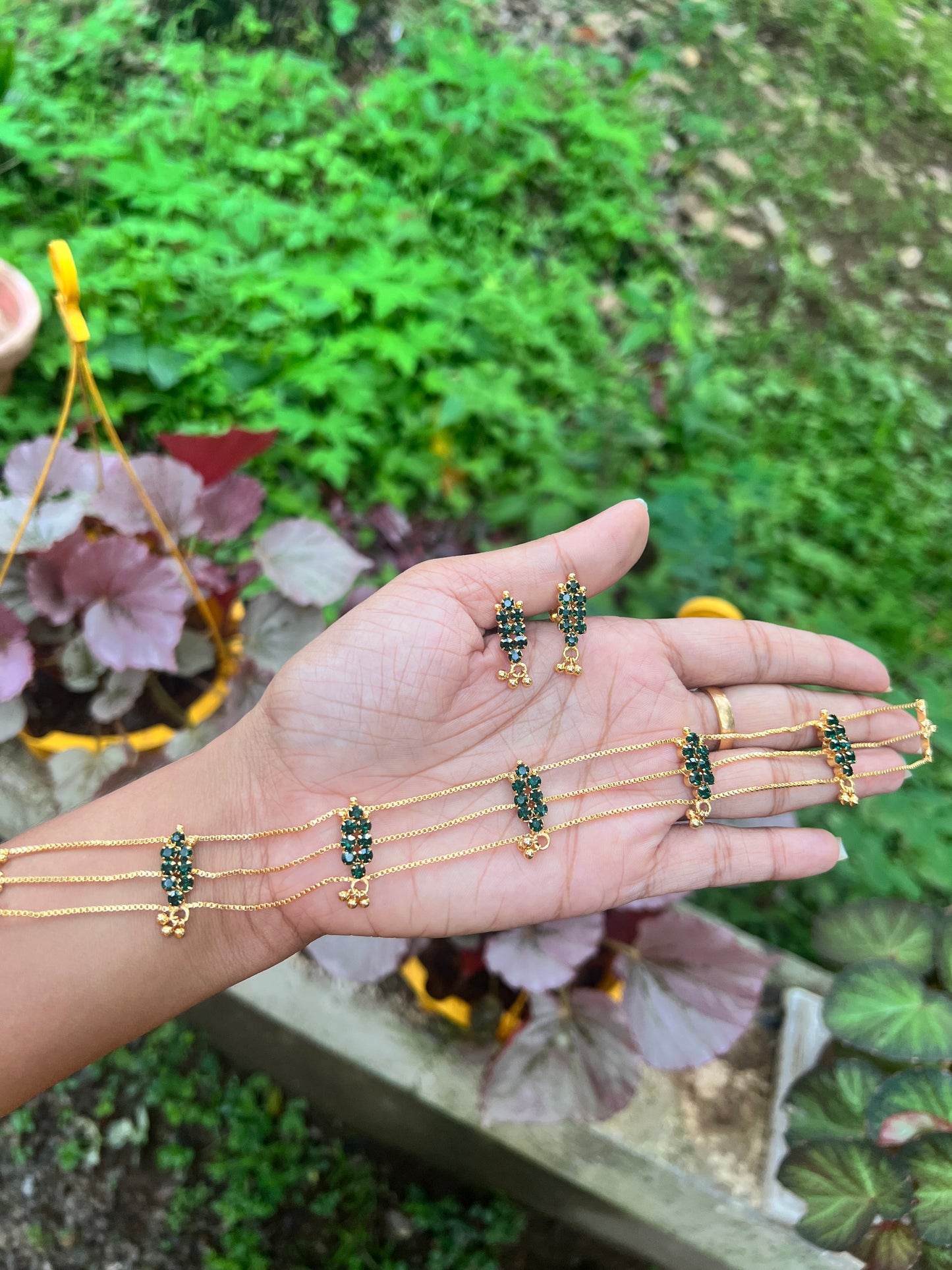 Premium gold plated 3layer choker set product code 98