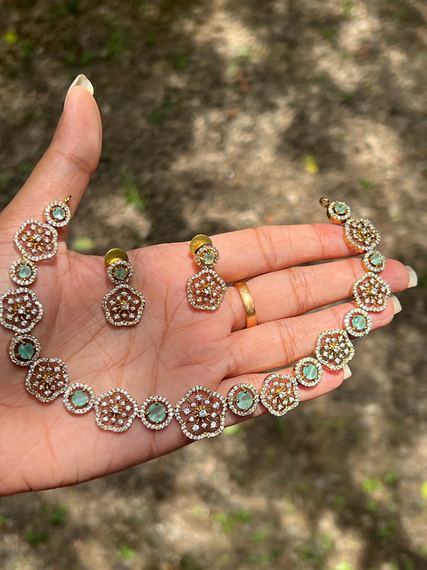 Premium stunning ad daimond cut necklace product code 799