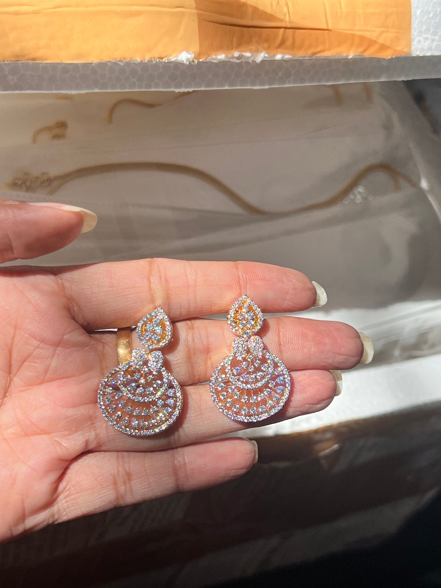 Premium trending daimond replica earrings product code E43