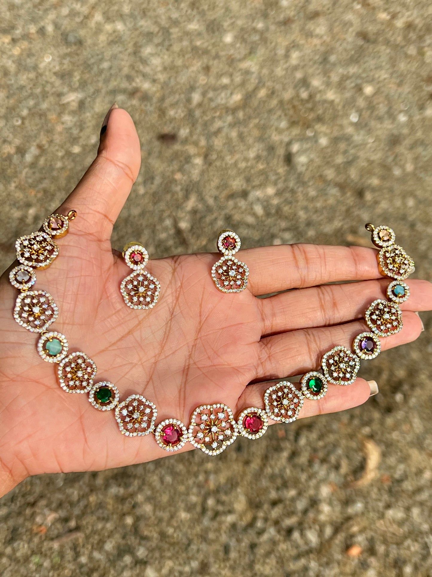 Premium stunning ad daimond cut necklace product code 799