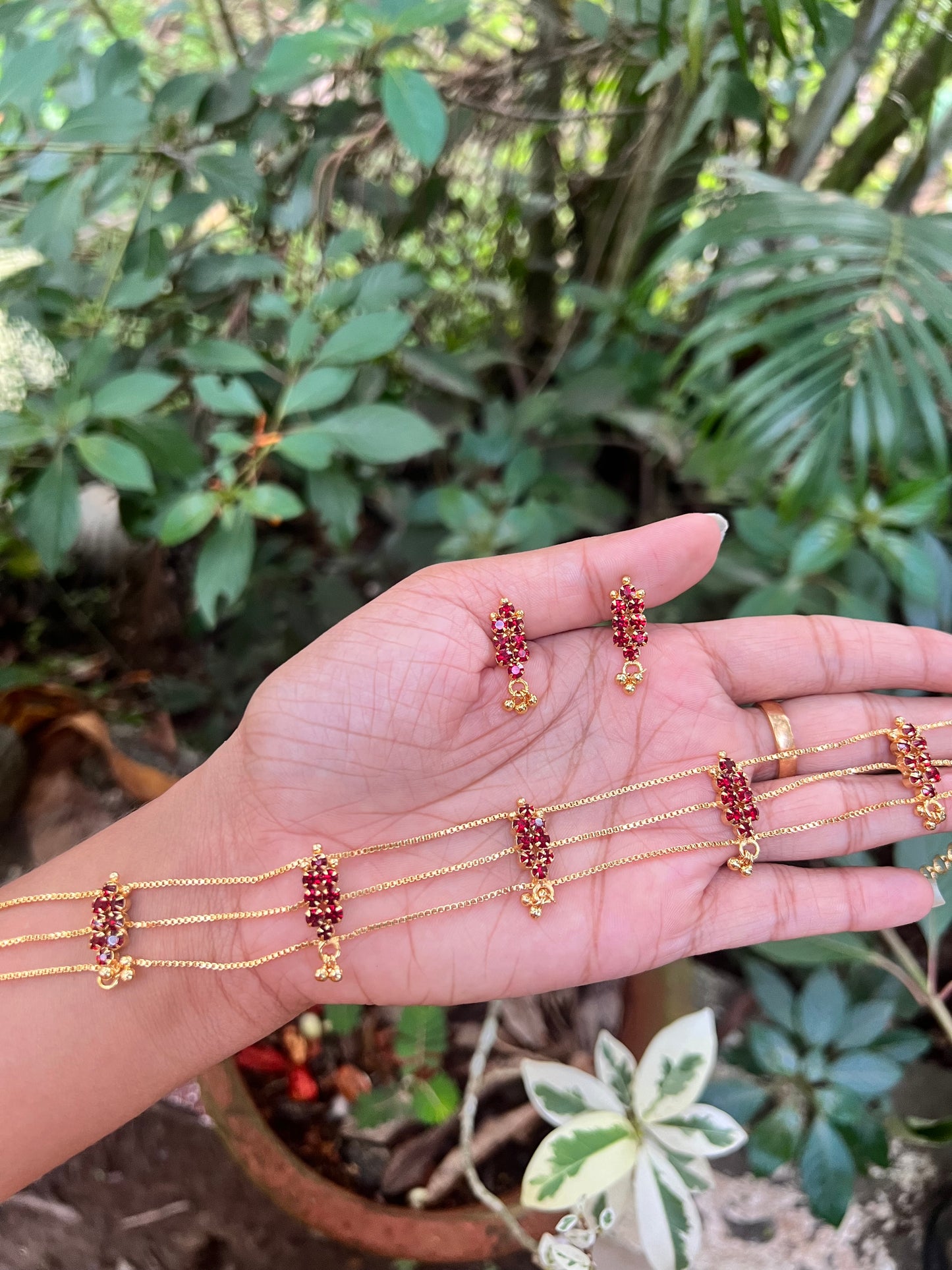 Premium gold plated 3layer choker set product code 98