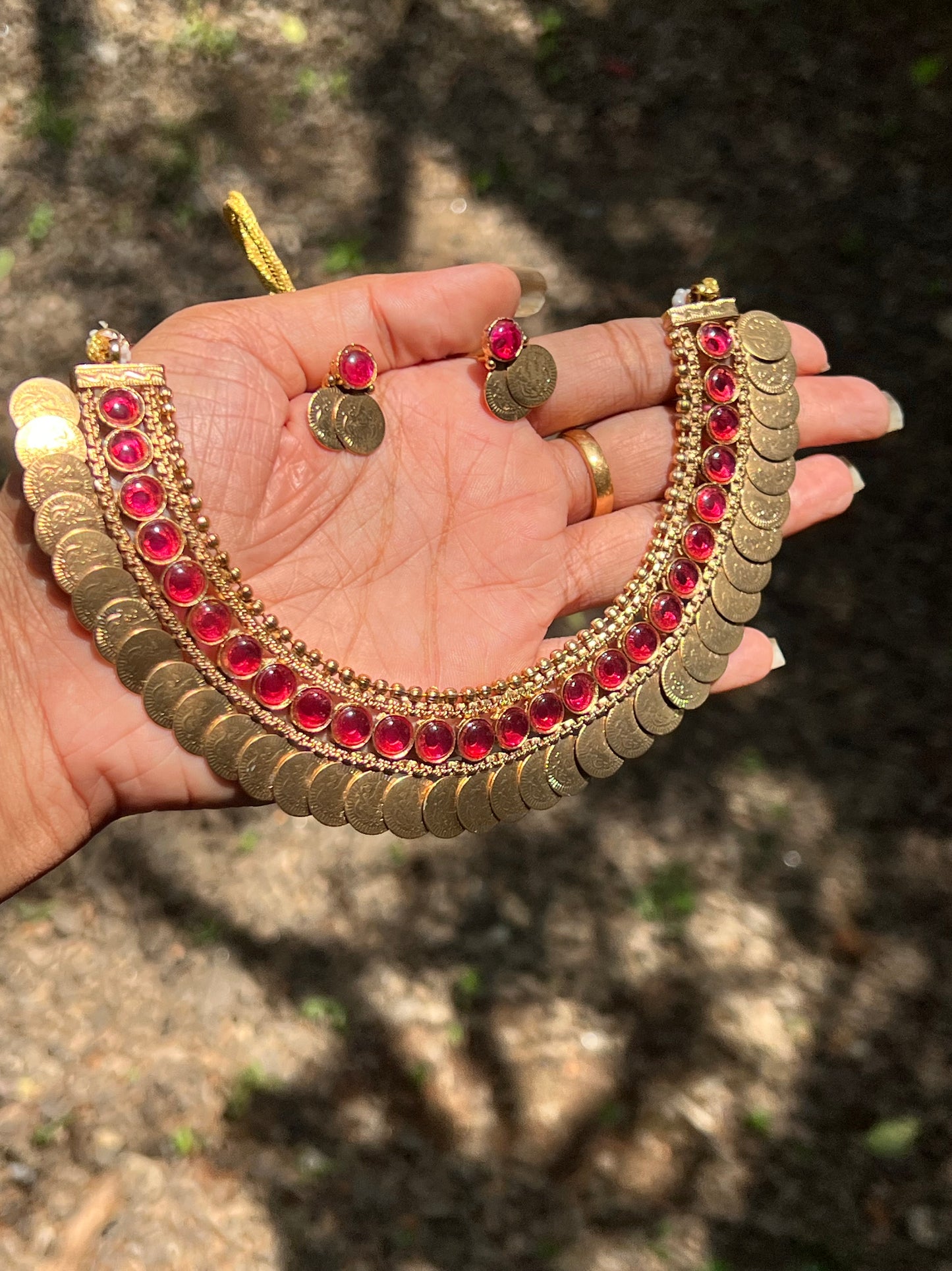 Premium Coin AD Stone Necklace product code 150