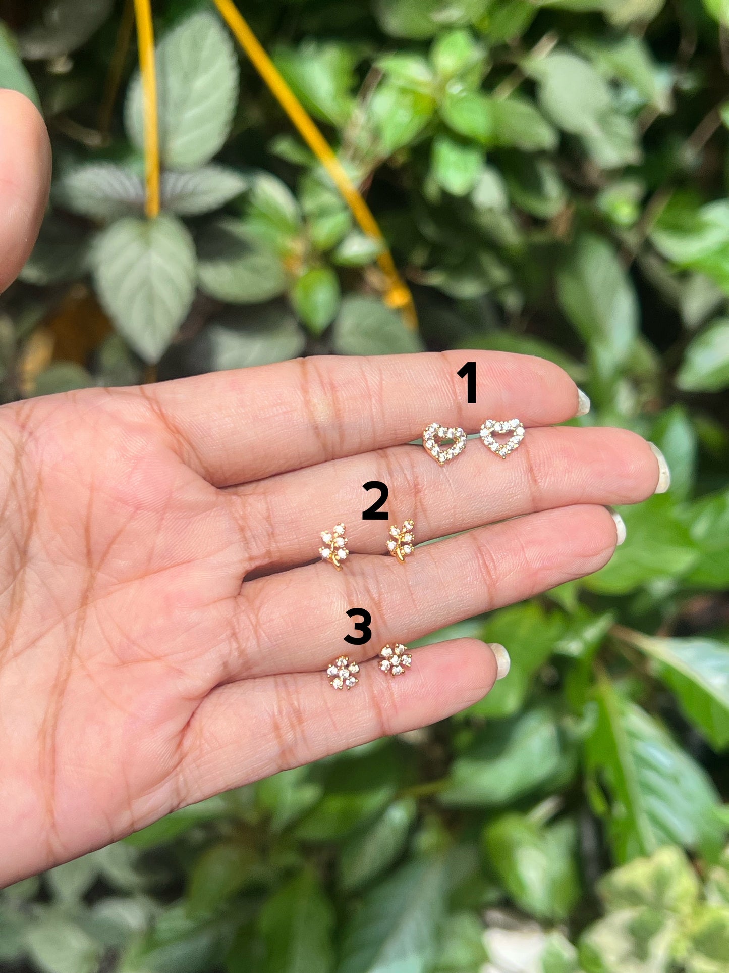 Premium gold plated daily use second stud /nosepin pair with back screw product code S15