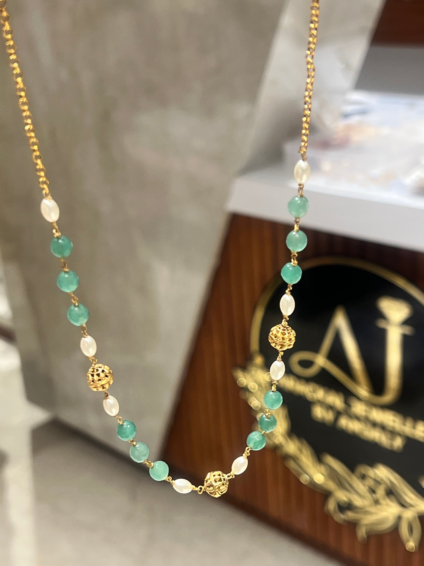 Premium quality handmade beads and pearl necklace product code P98