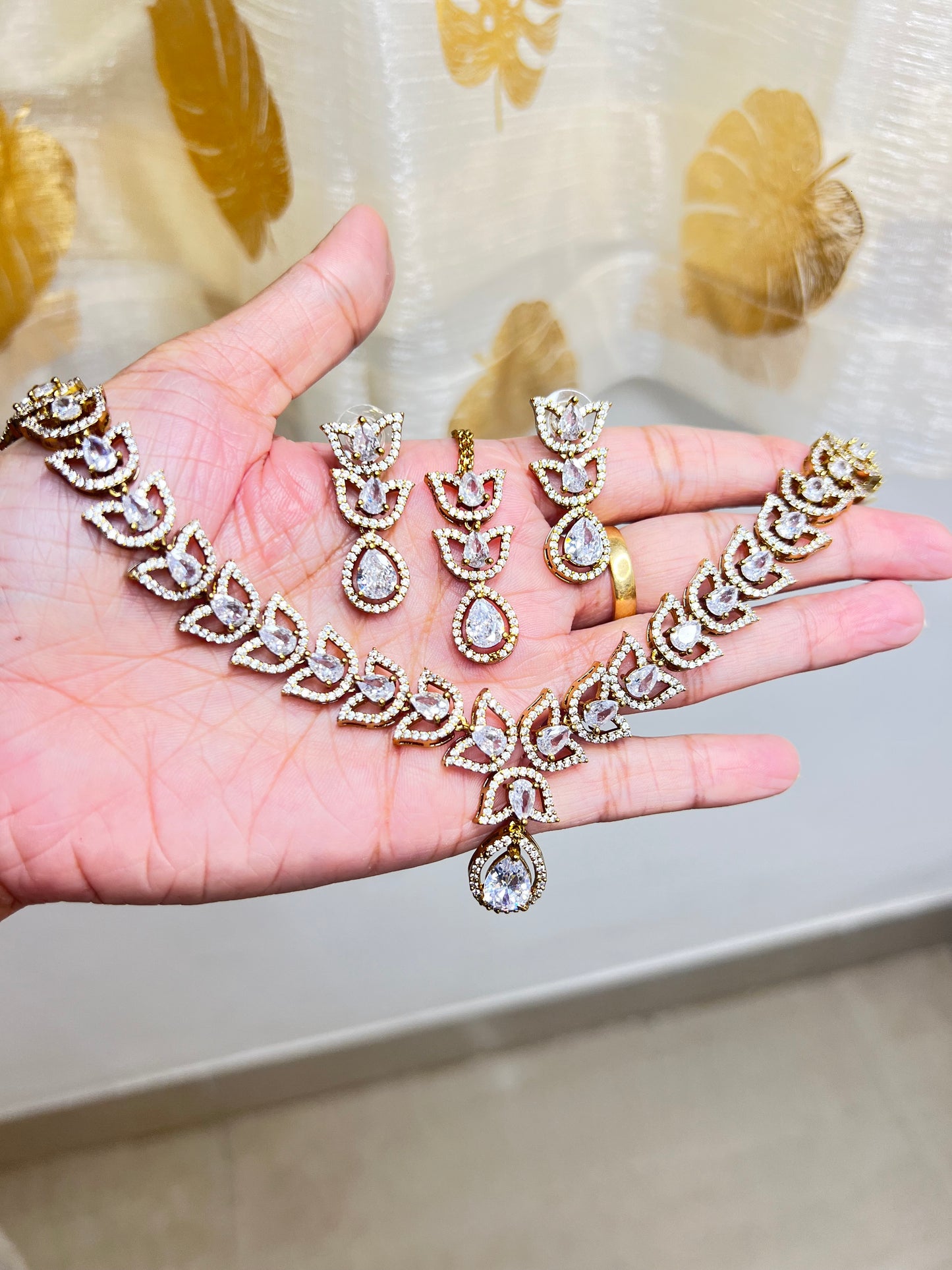 Premium quality Ad semi bridal necklace set with tikka product code 751