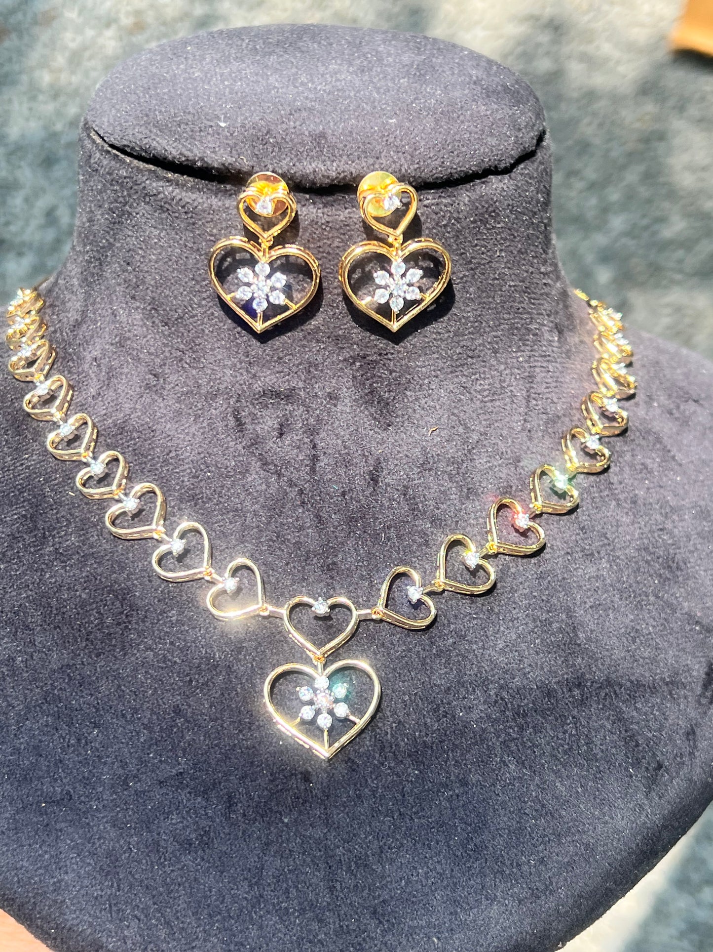 Premium diamond finish bridal necklace with back chain product code D226