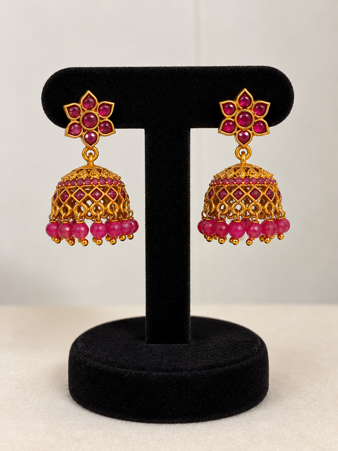 Premium antique gold plated jhumkas product code E235