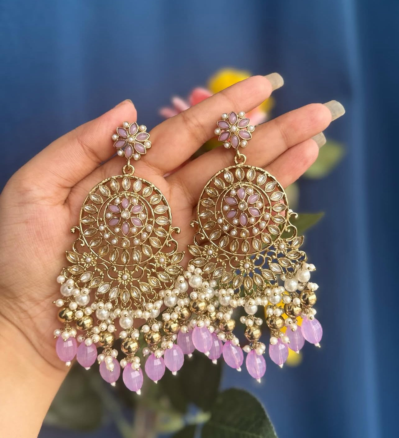 Big size Kundan stylish earrings product code 40