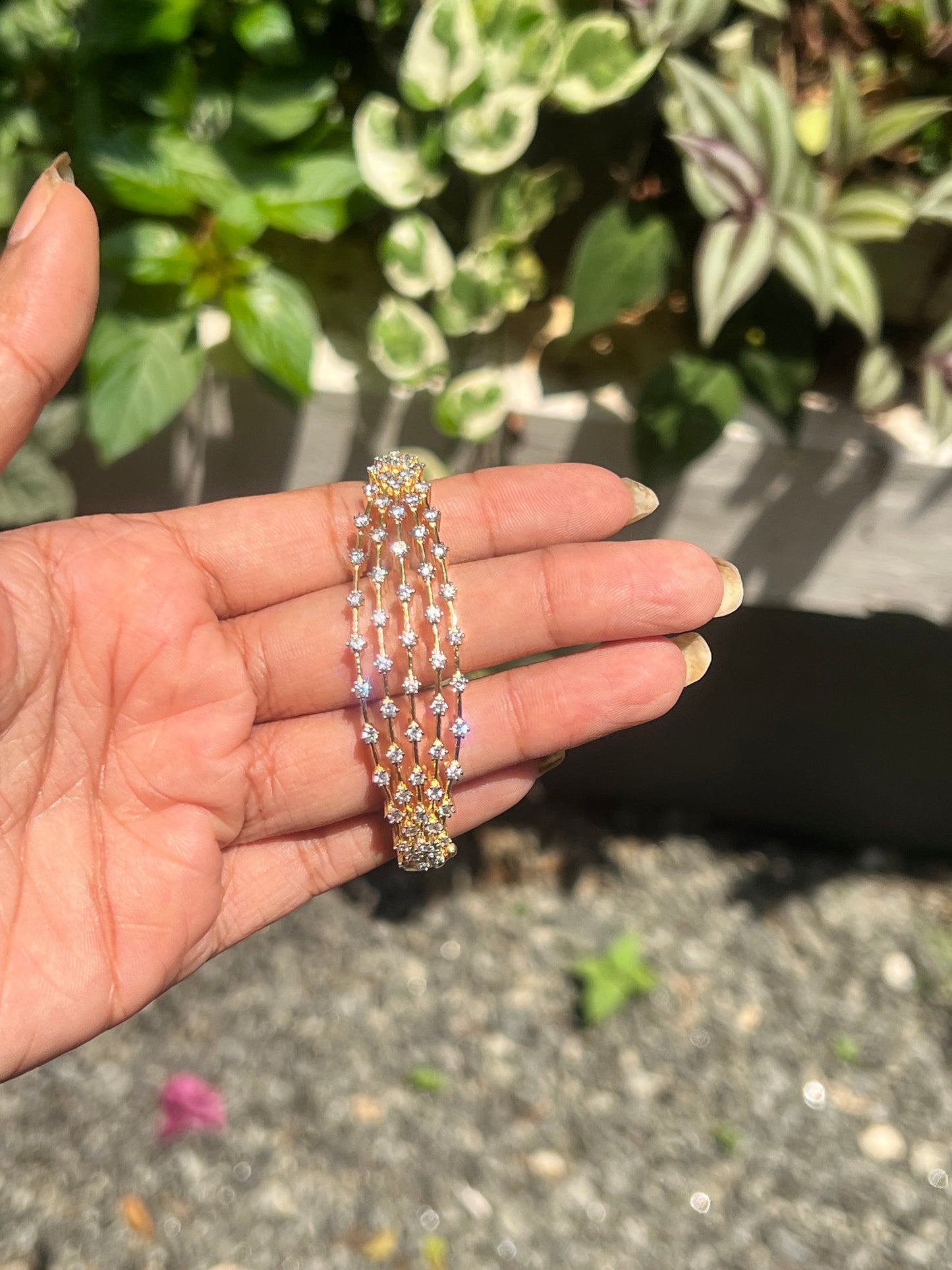 Premium party wear diamond replica openable no sweat proof repolishable bracelet product code B141