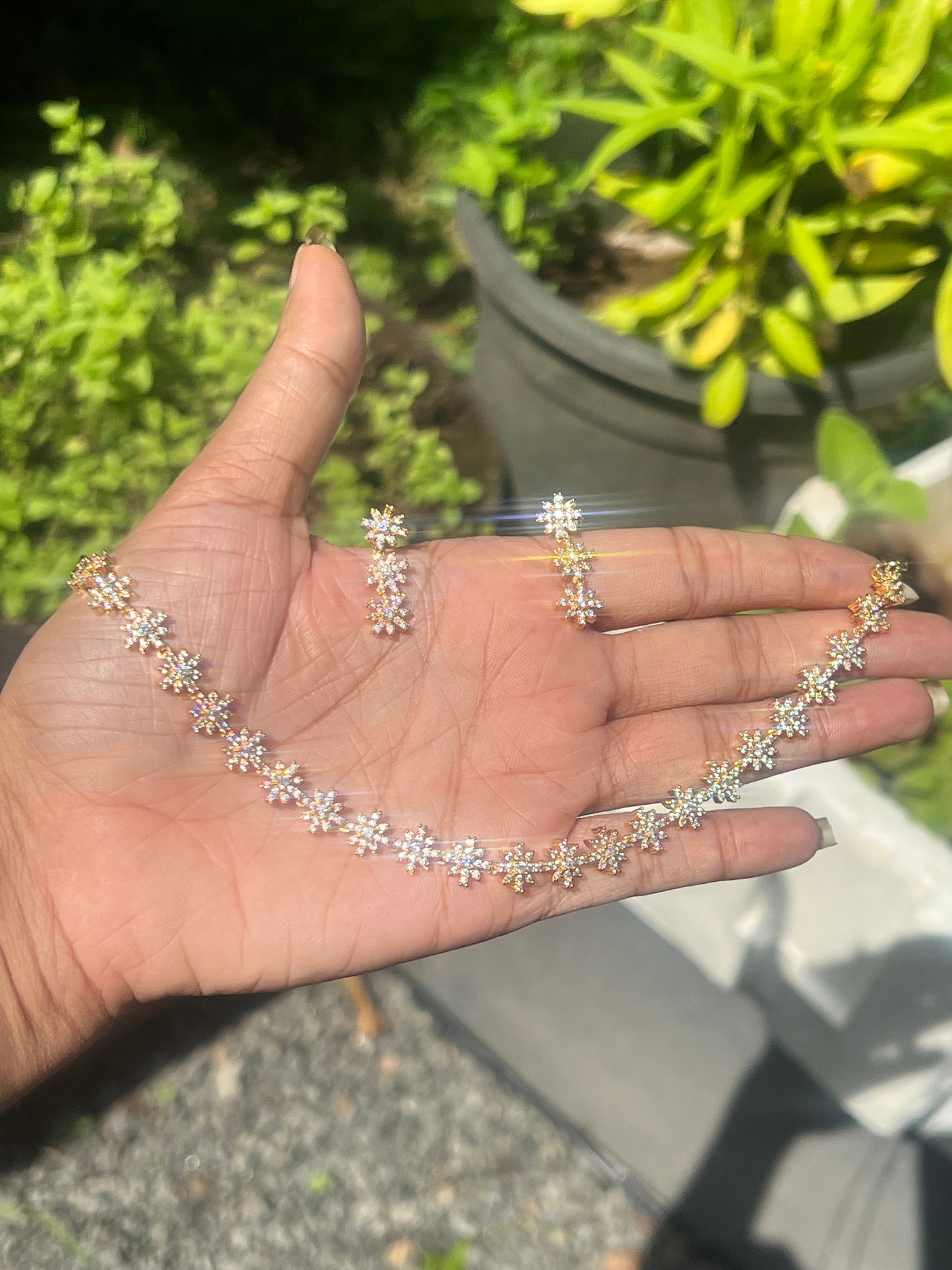 Premium quality gold plated ad bridal necklace set product code G102
