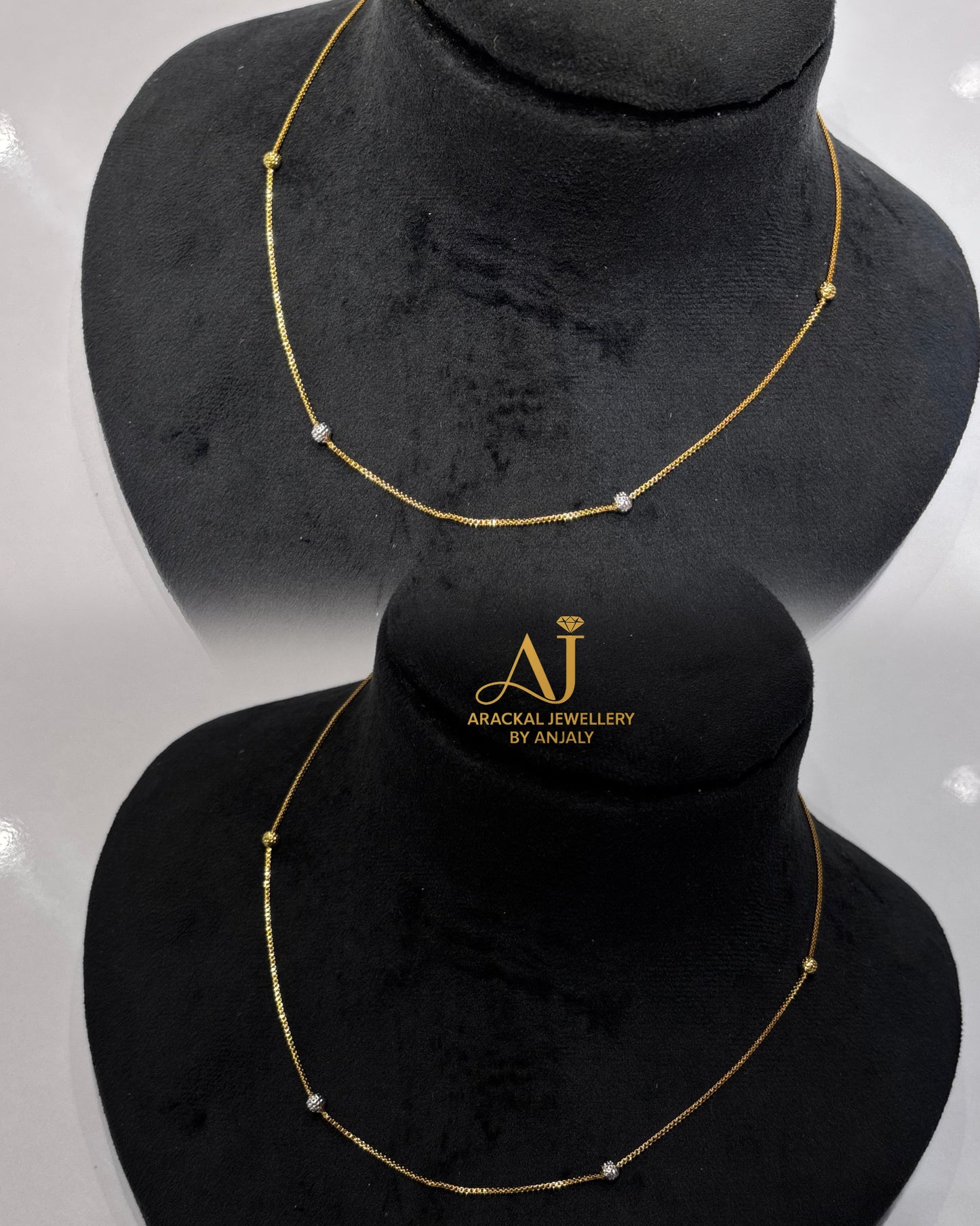 Gold plated daily wear parasparam two tone 18inch (6pidi) chain product code 1033