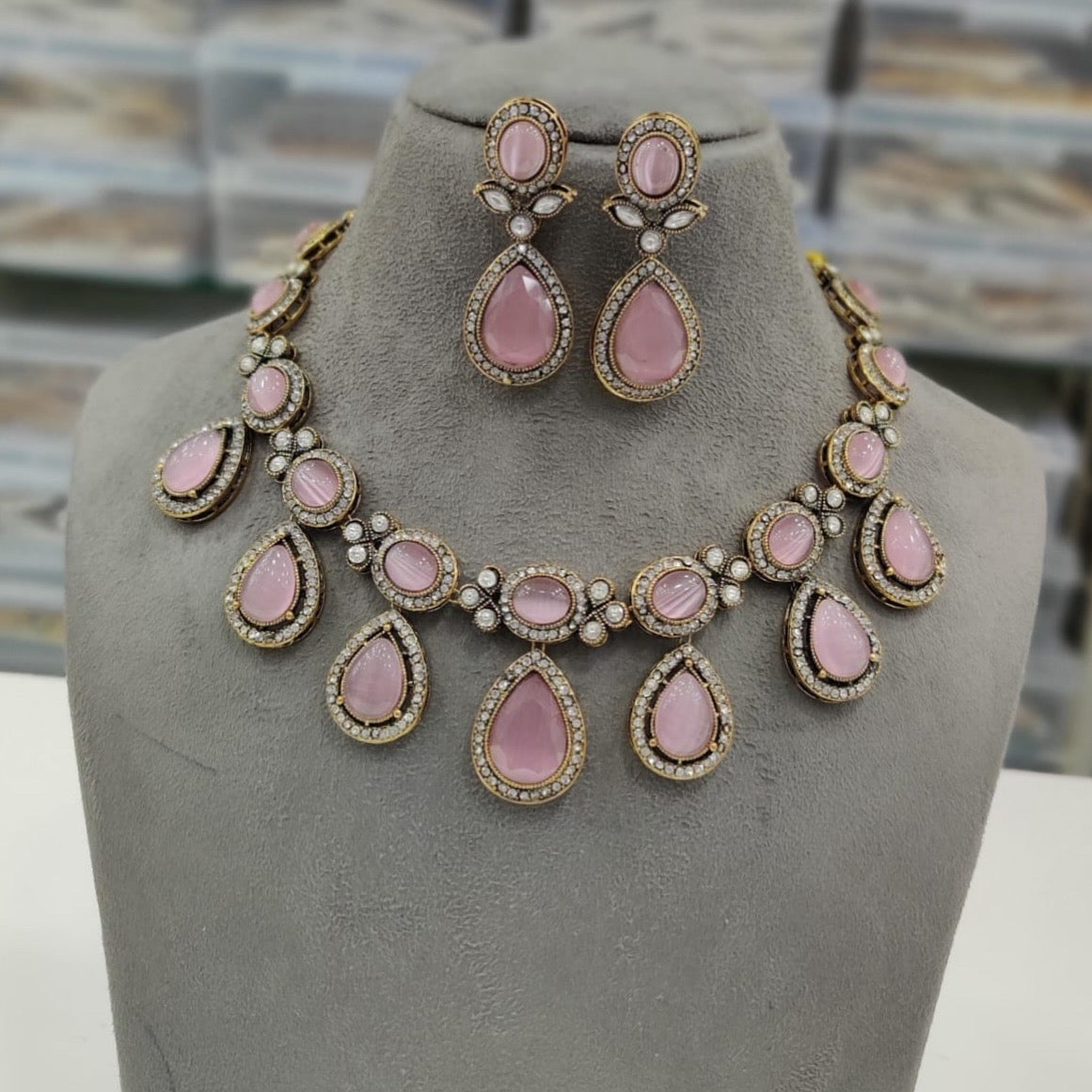 Stylish polki Kundan necklace product code 982