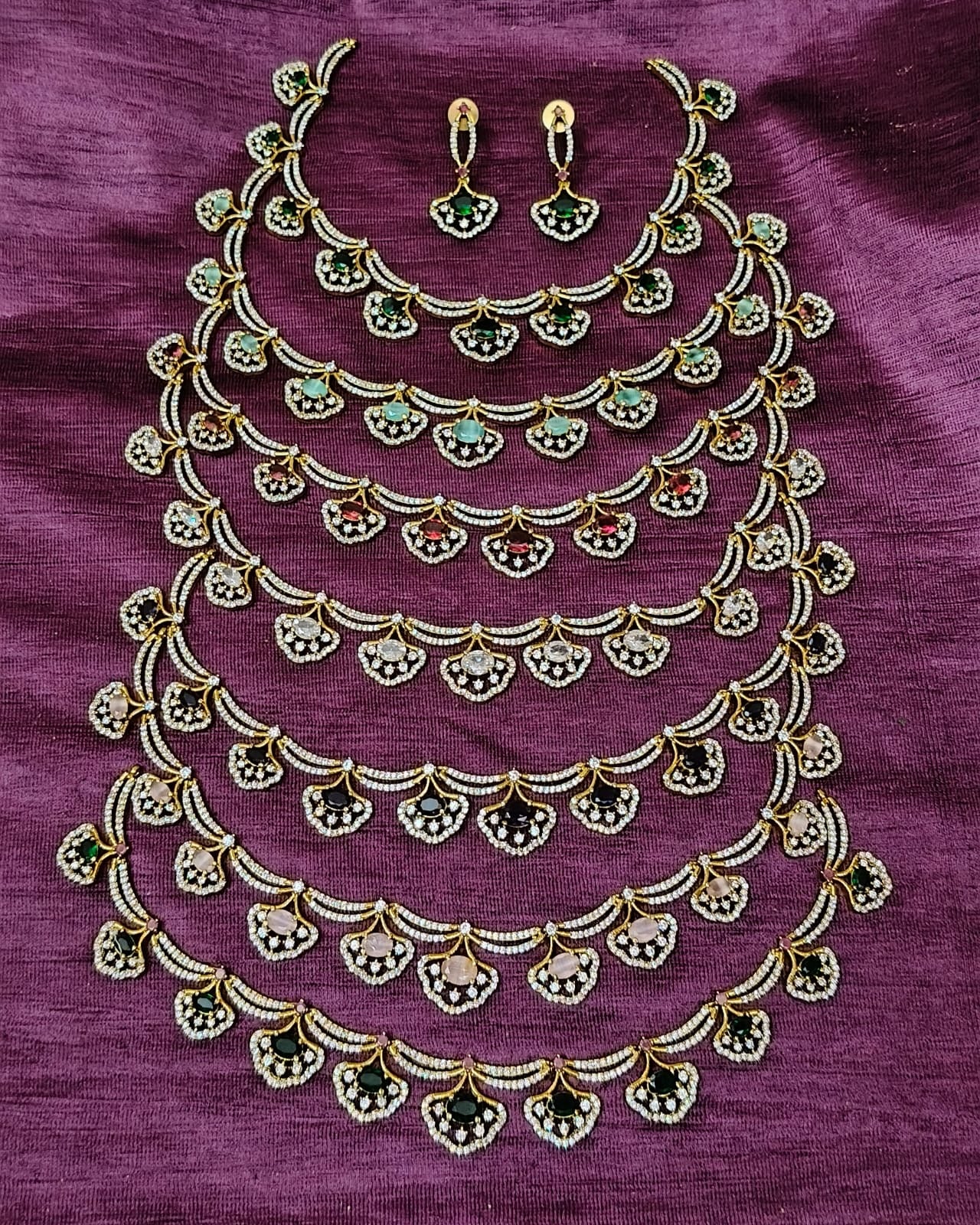 Premium daimond uncut necklace product code 1205