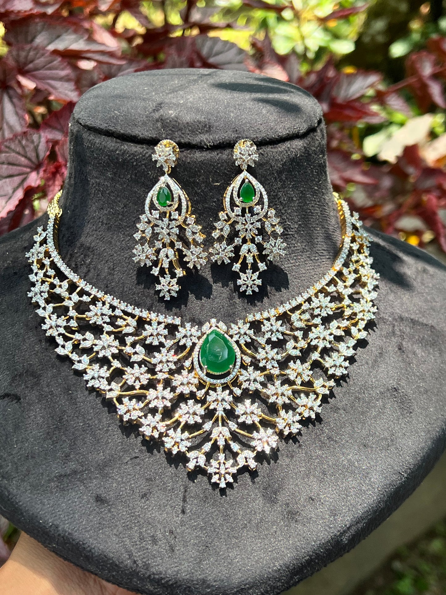 Premium Daimond finish our statement necklace product code 174
