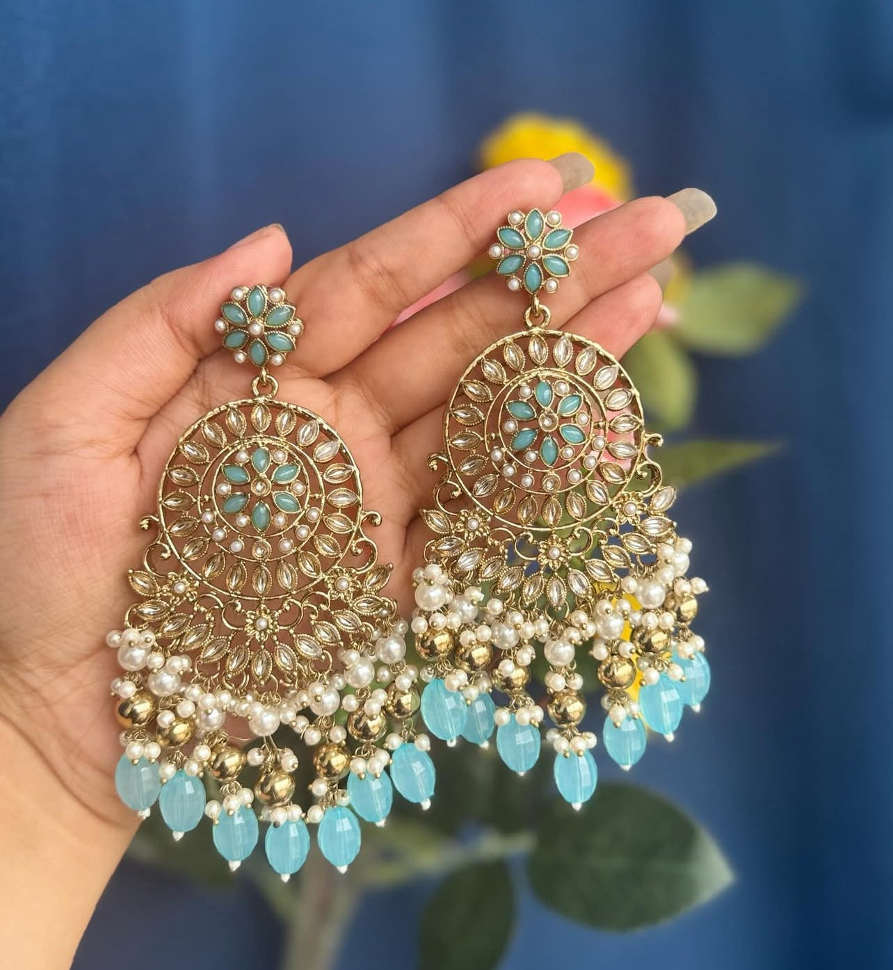 Big size Kundan stylish earrings product code 40