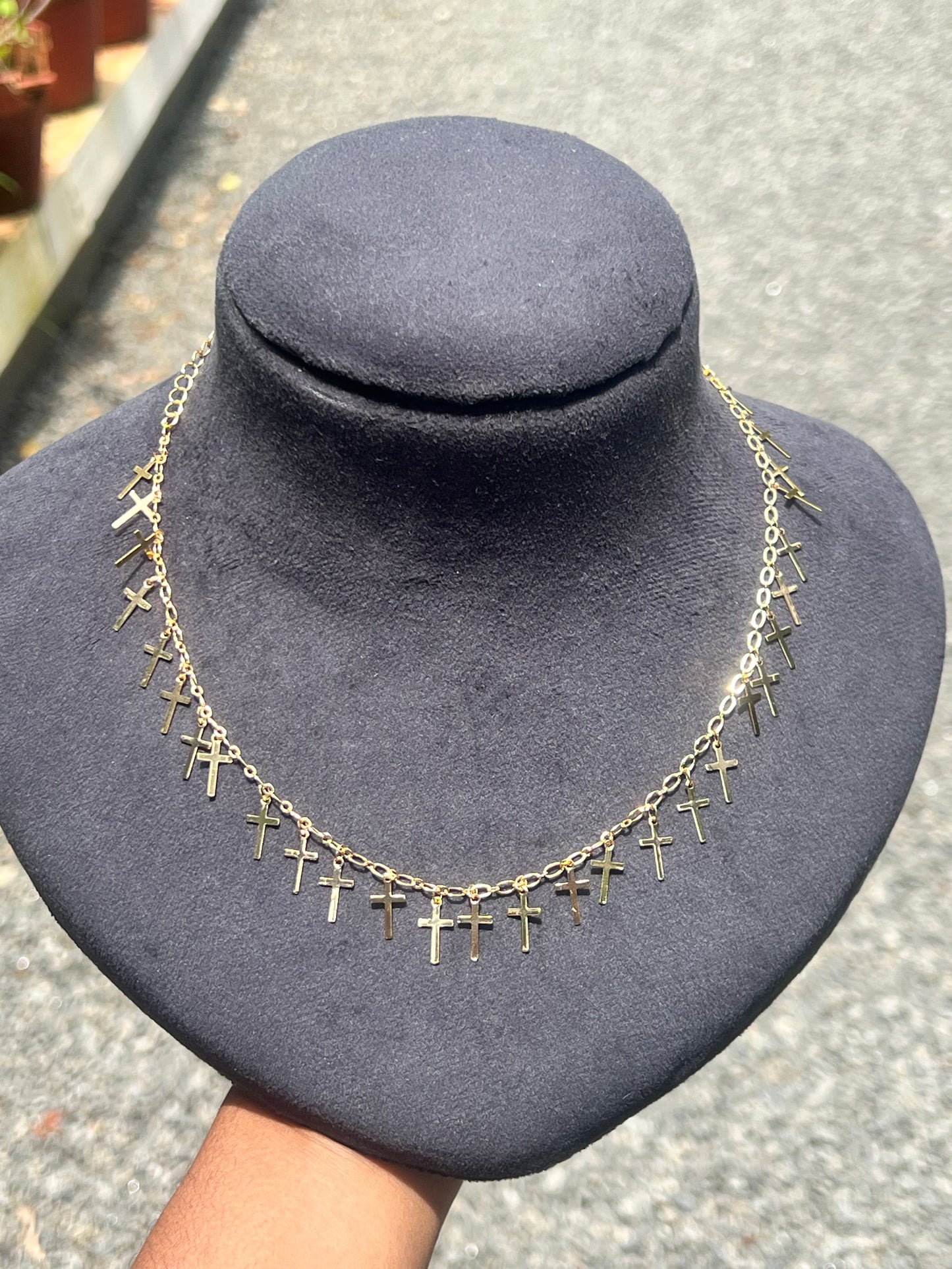 Premium gold plated daily use cross hanging necklace product code G106