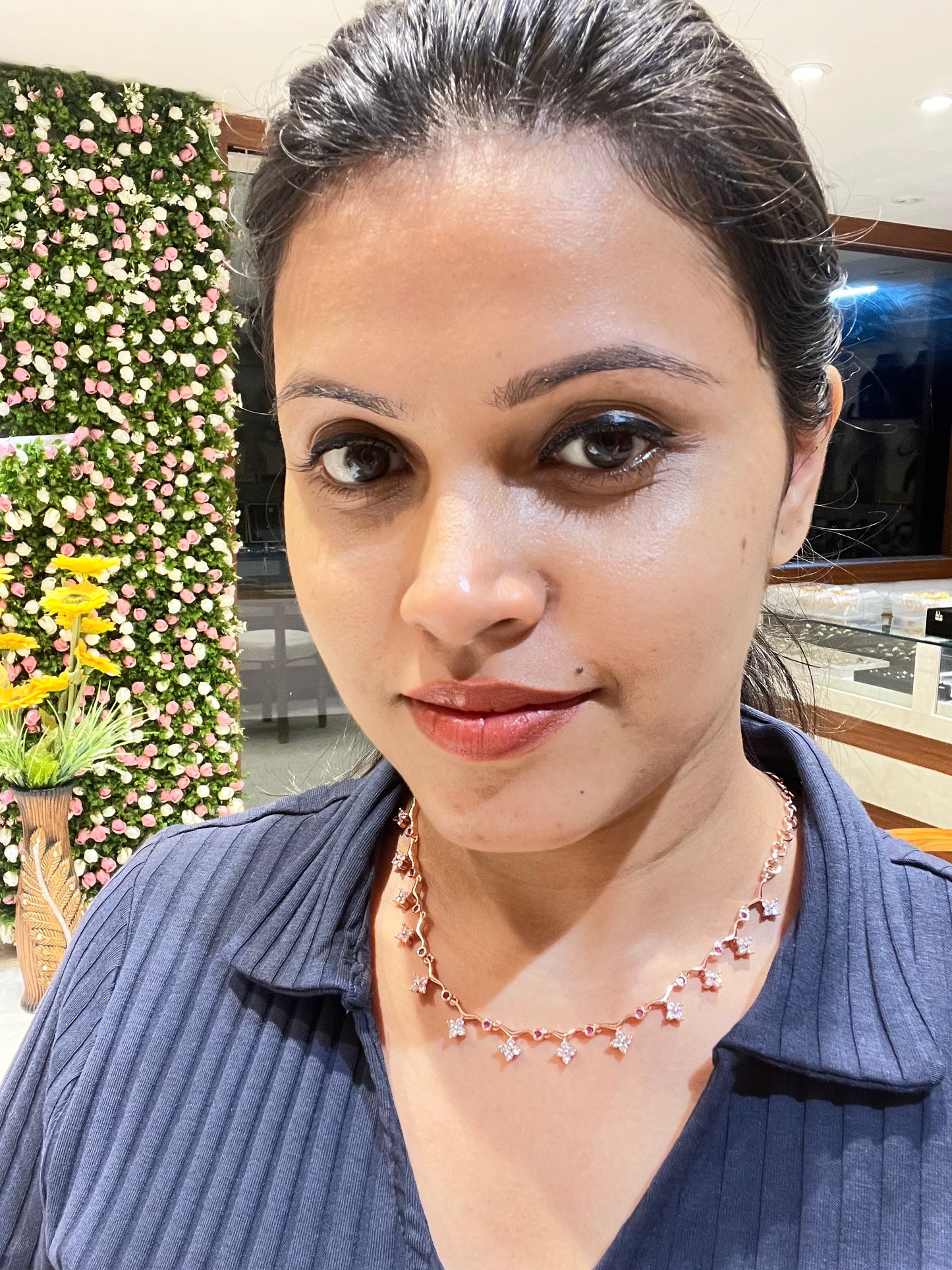 Premium rosegold ad bridal necklace product code D170