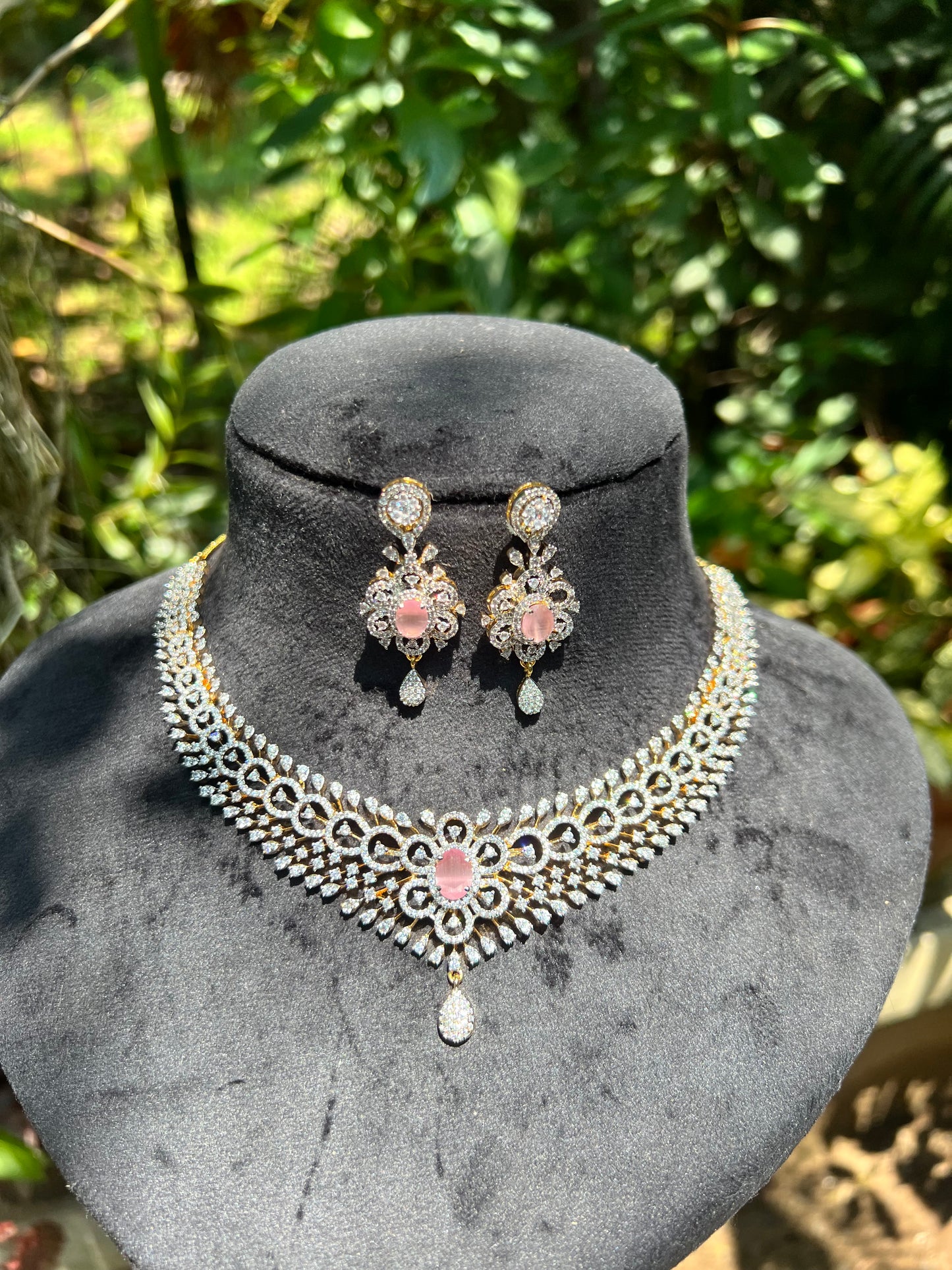 Premium daimond finish bridal necklace product code 1400