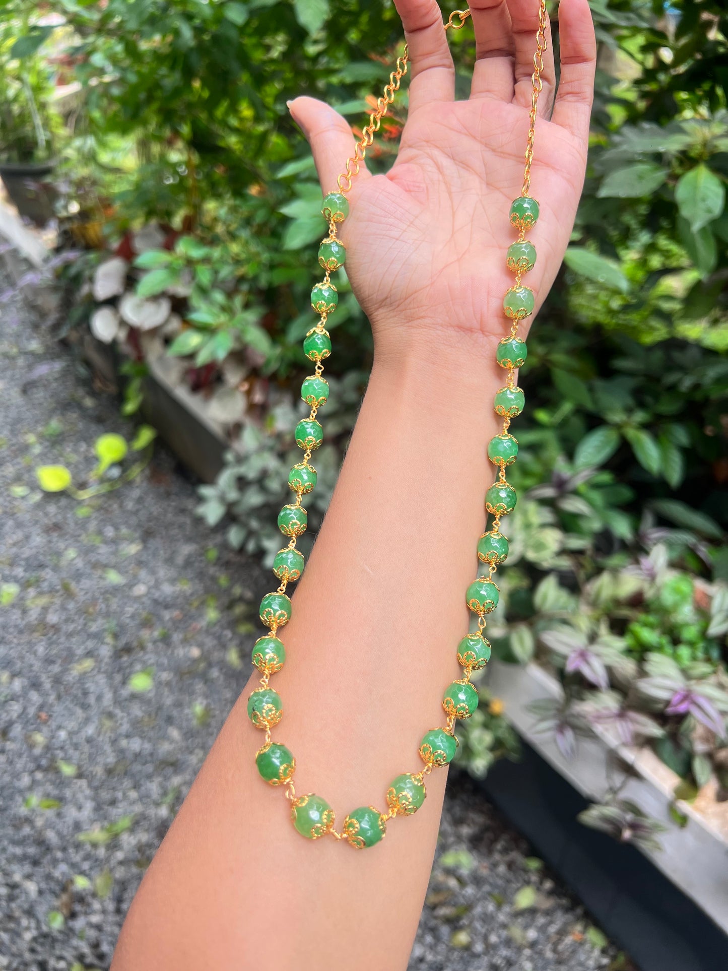 Premium gold plated premium beads long Mala product code G93