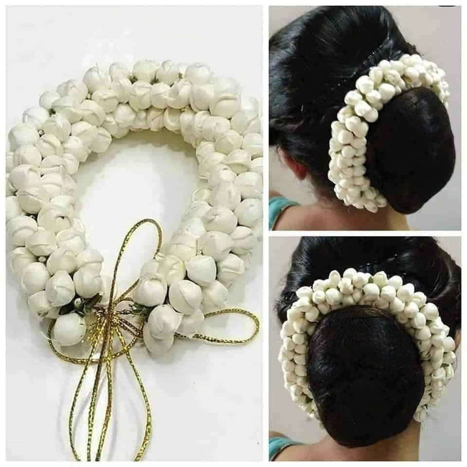 white jasmine flower hair Gajra (set-off 2pcs )product code 1066
