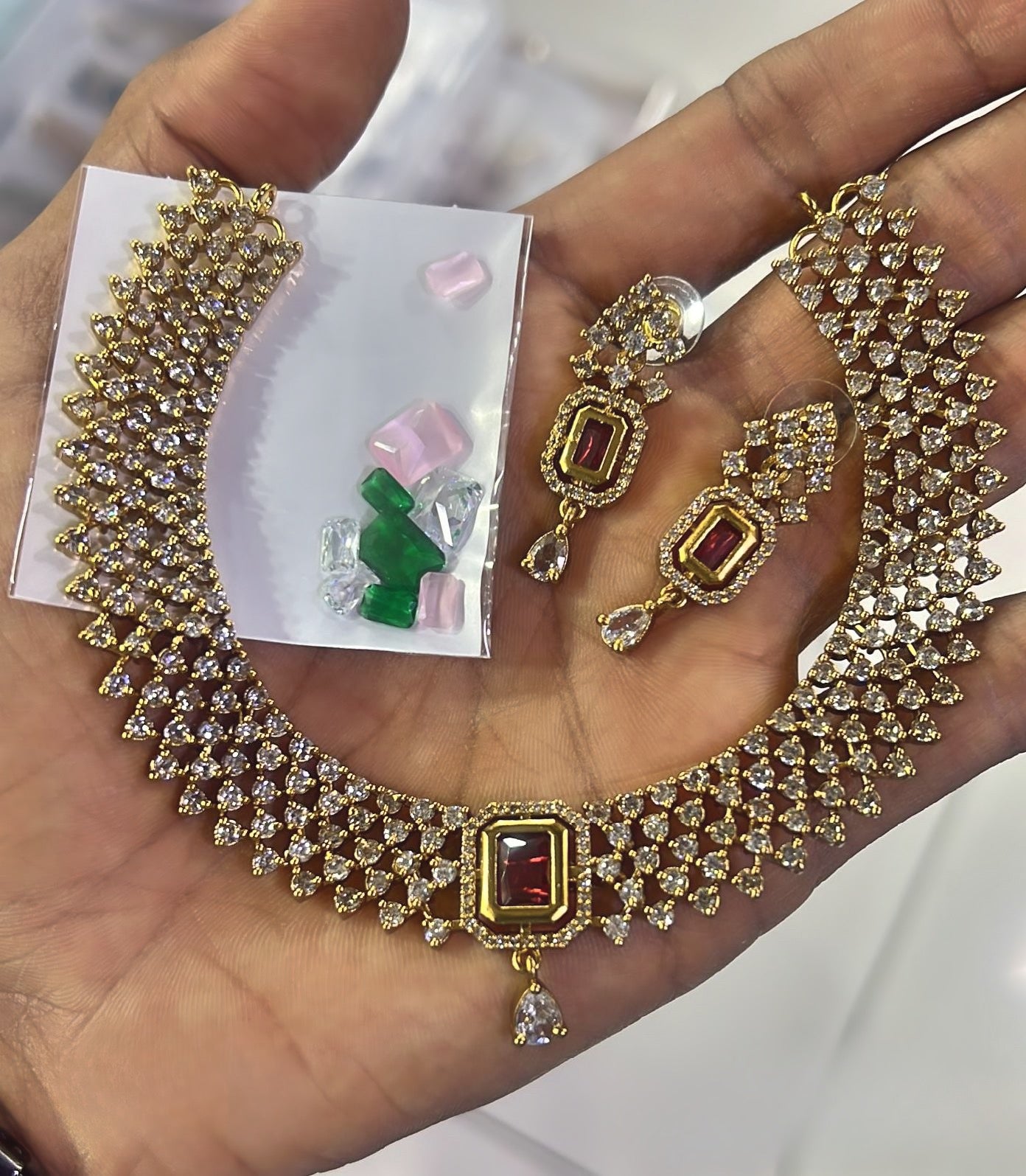 4 in 1 stone changeable ad premium stunning necklace product code 398