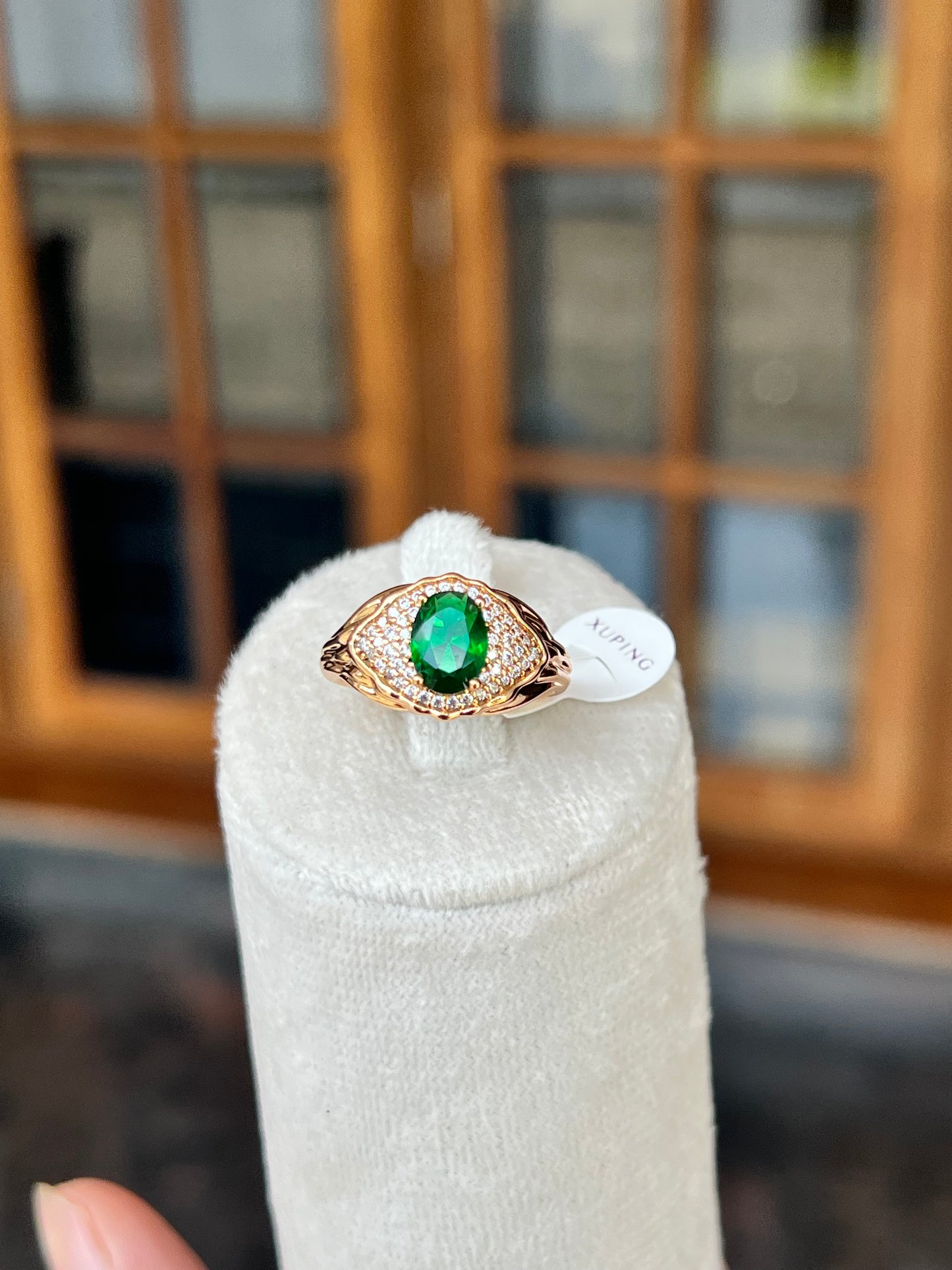 Premium Anti tarnish 18k gold plated Cz rings product code R03