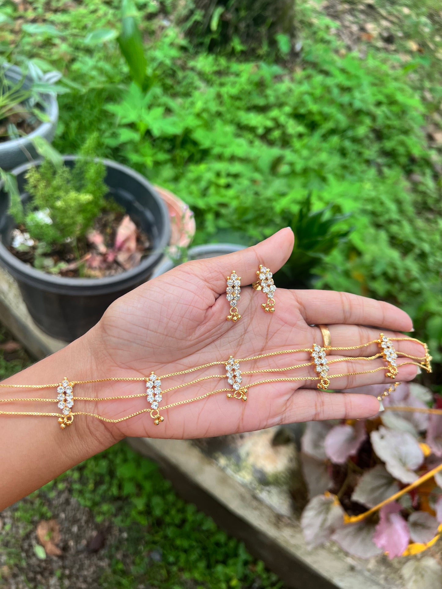 Premium gold plated 3layer choker set product code 98