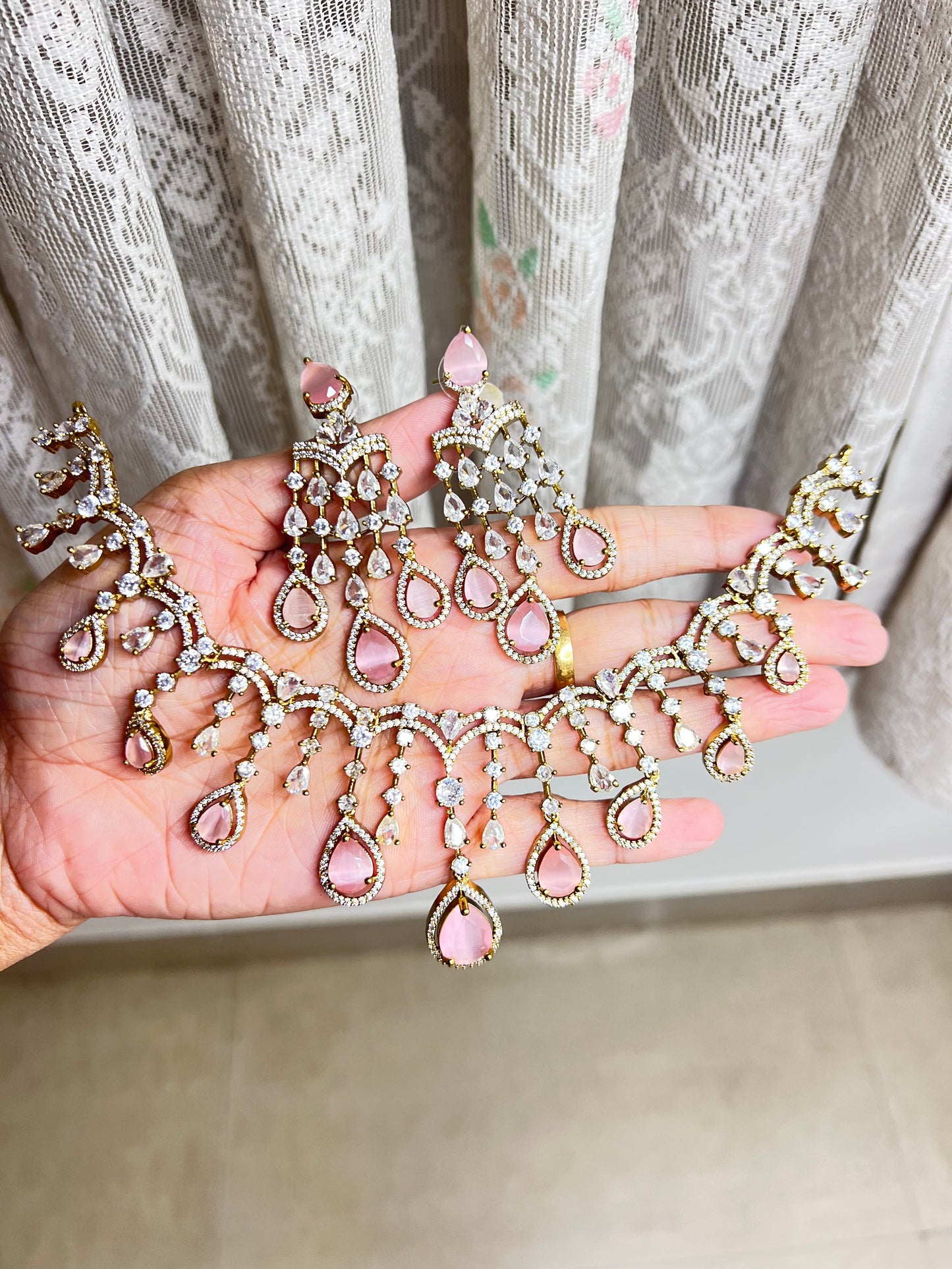 Premium designer bridal ad necklace product code 1107