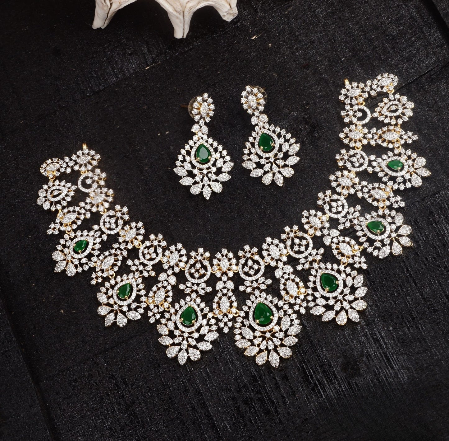 Premium diamond finish bridal necklace product code 894