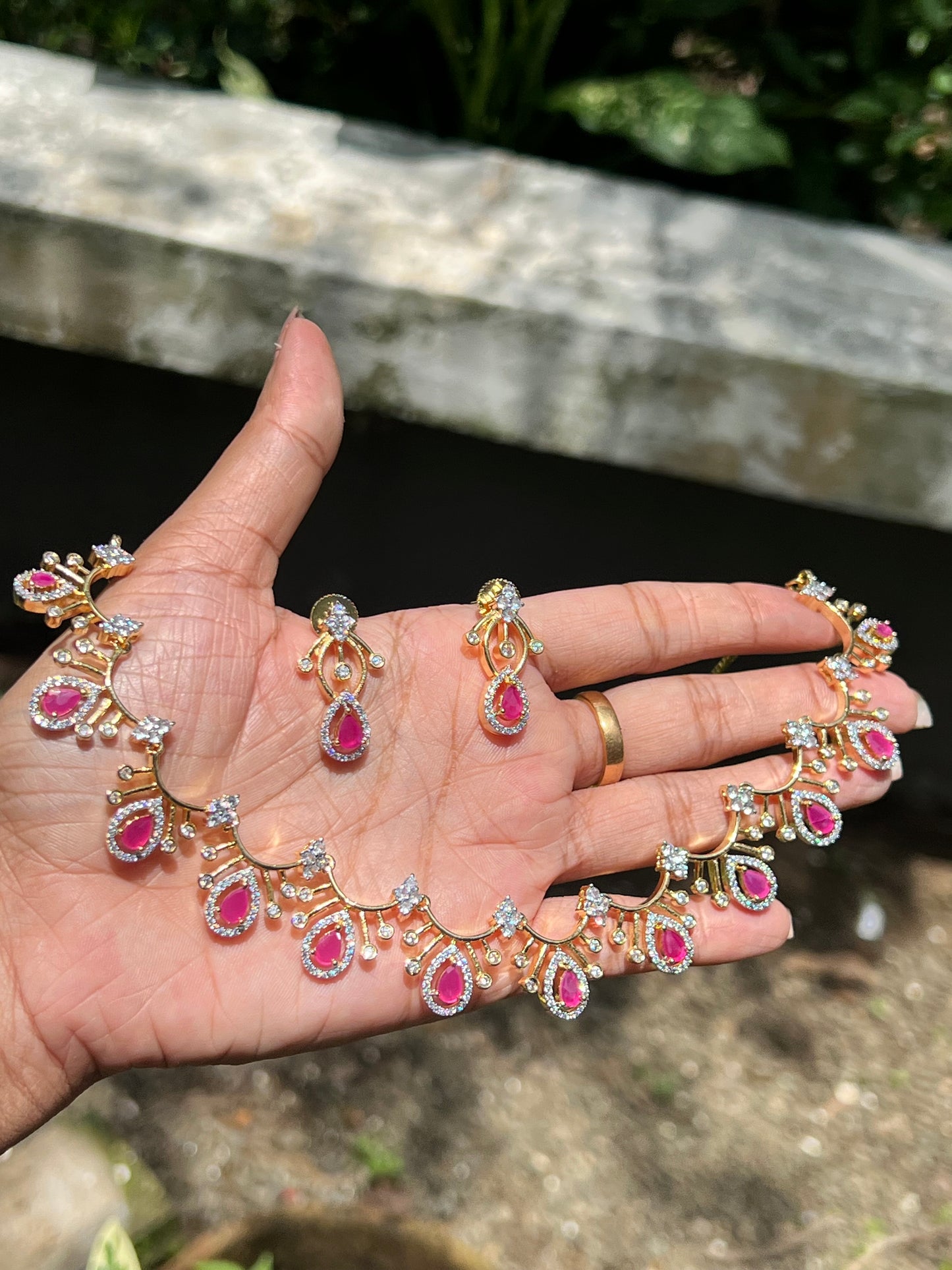 Premium daimond replica bridal necklace product code N217