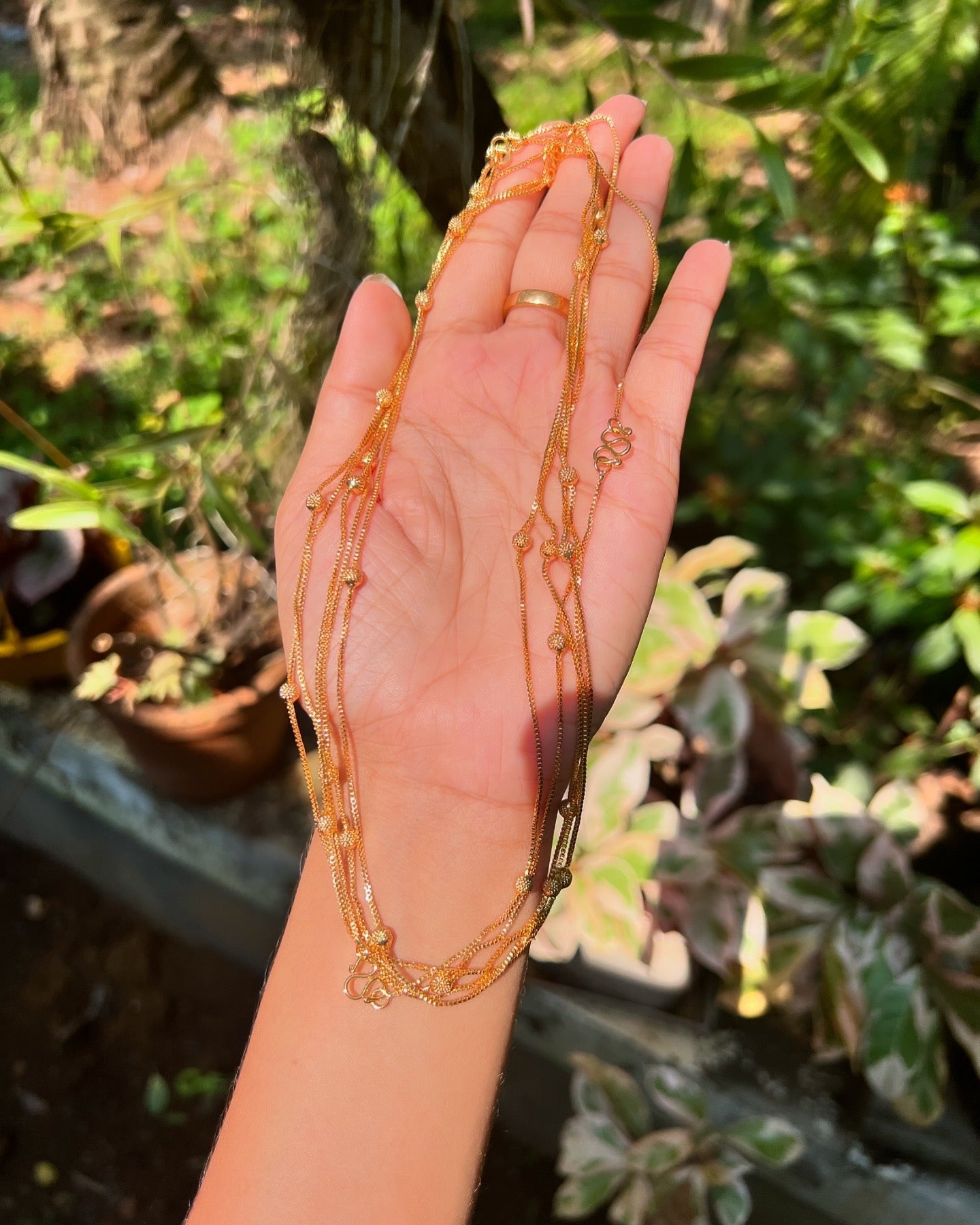Gold plated ball chain necklace product code 1060